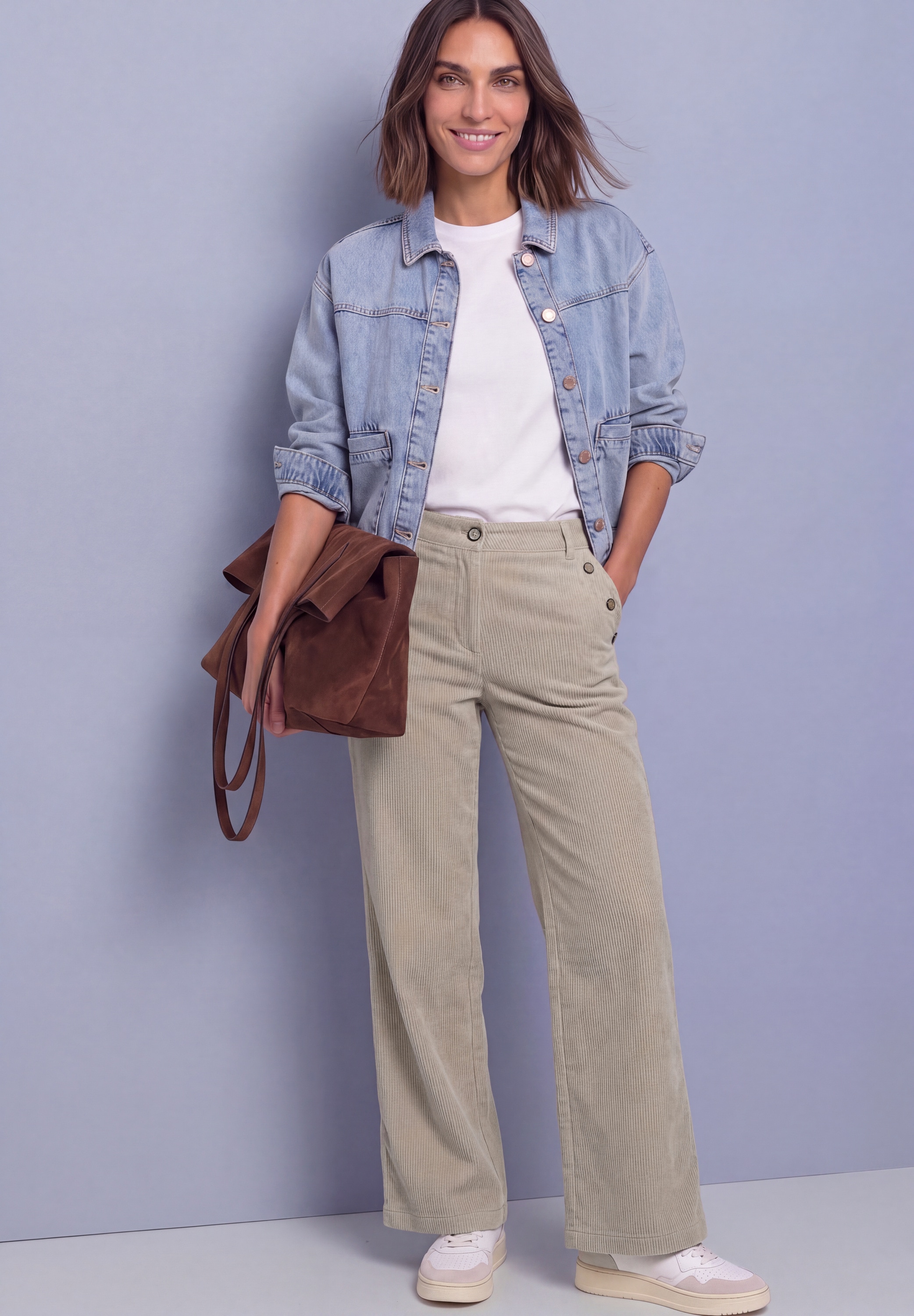 STREET ONE Cordhose »Style Amalia«  Streight Leg mit Zierknöpfen