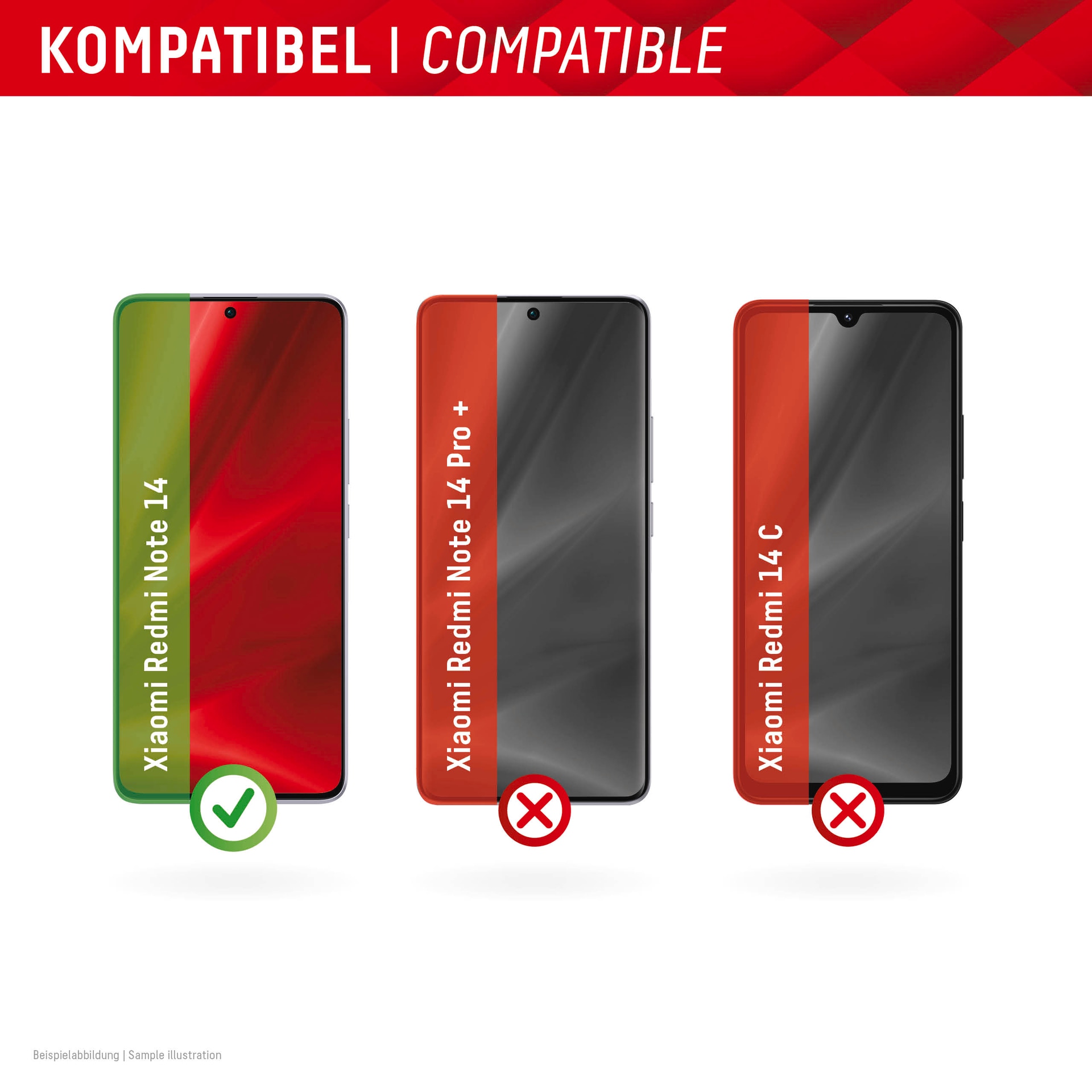 Displex Verre de protection d'écran »Smart Glass Screen Protection - ultra-dünn, unzerbrechlich, unsichtbar« für Xiaomi Redmi Note 14 Displayschutzfolie, Schutzfolie, Bildschirmschutz, kratz- & stossfest