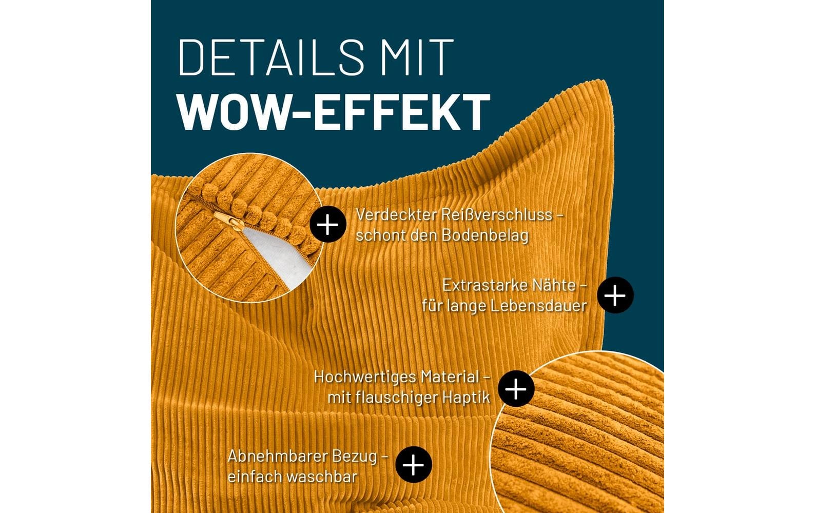 Lumaland Pouf »Cord , 380 l«