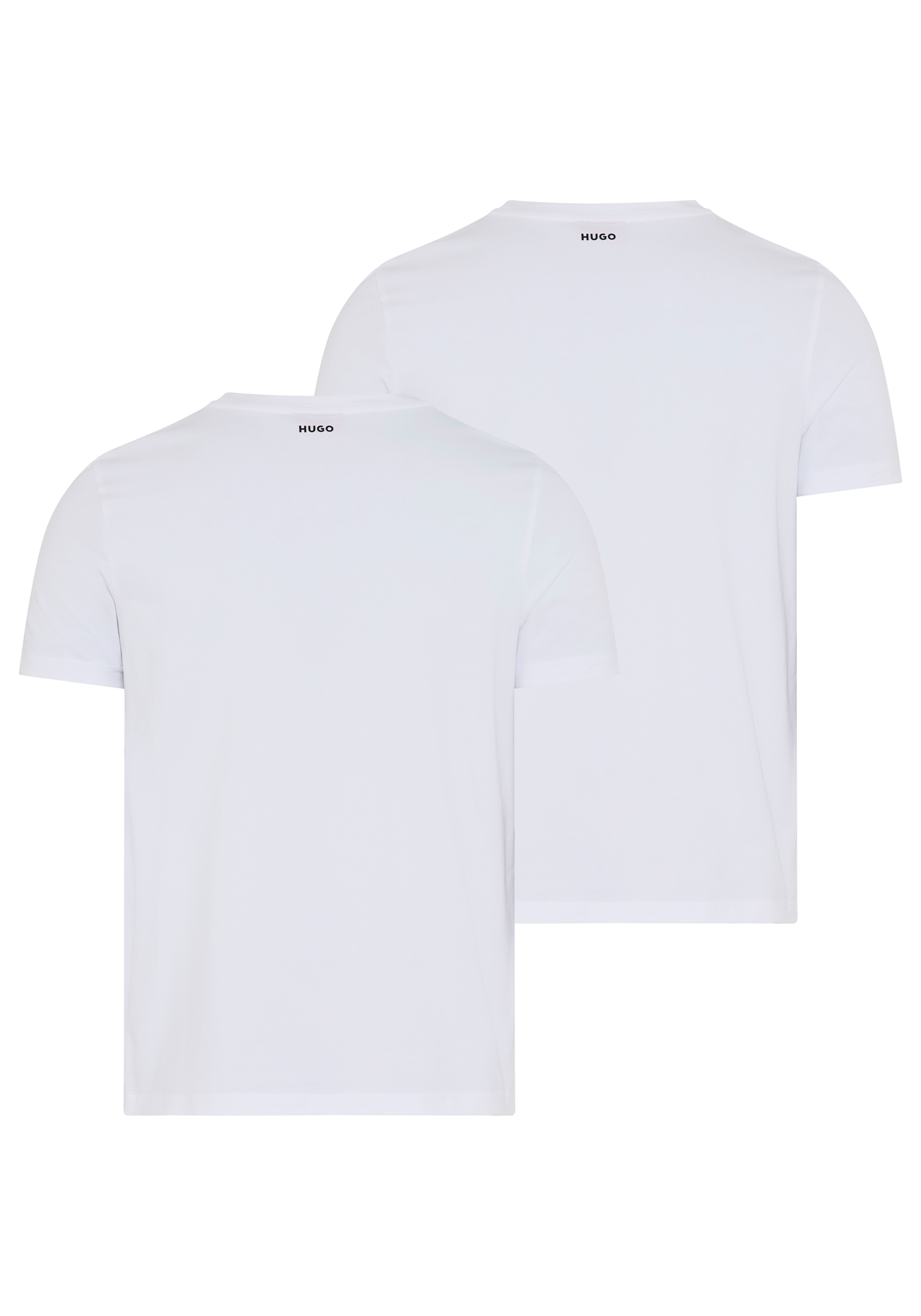 HUGO T-Shirt »HUGO-Round« Packung, 2er,  Rundhalsausschnitt, Slim-Fit, HUGO Logo-Druck