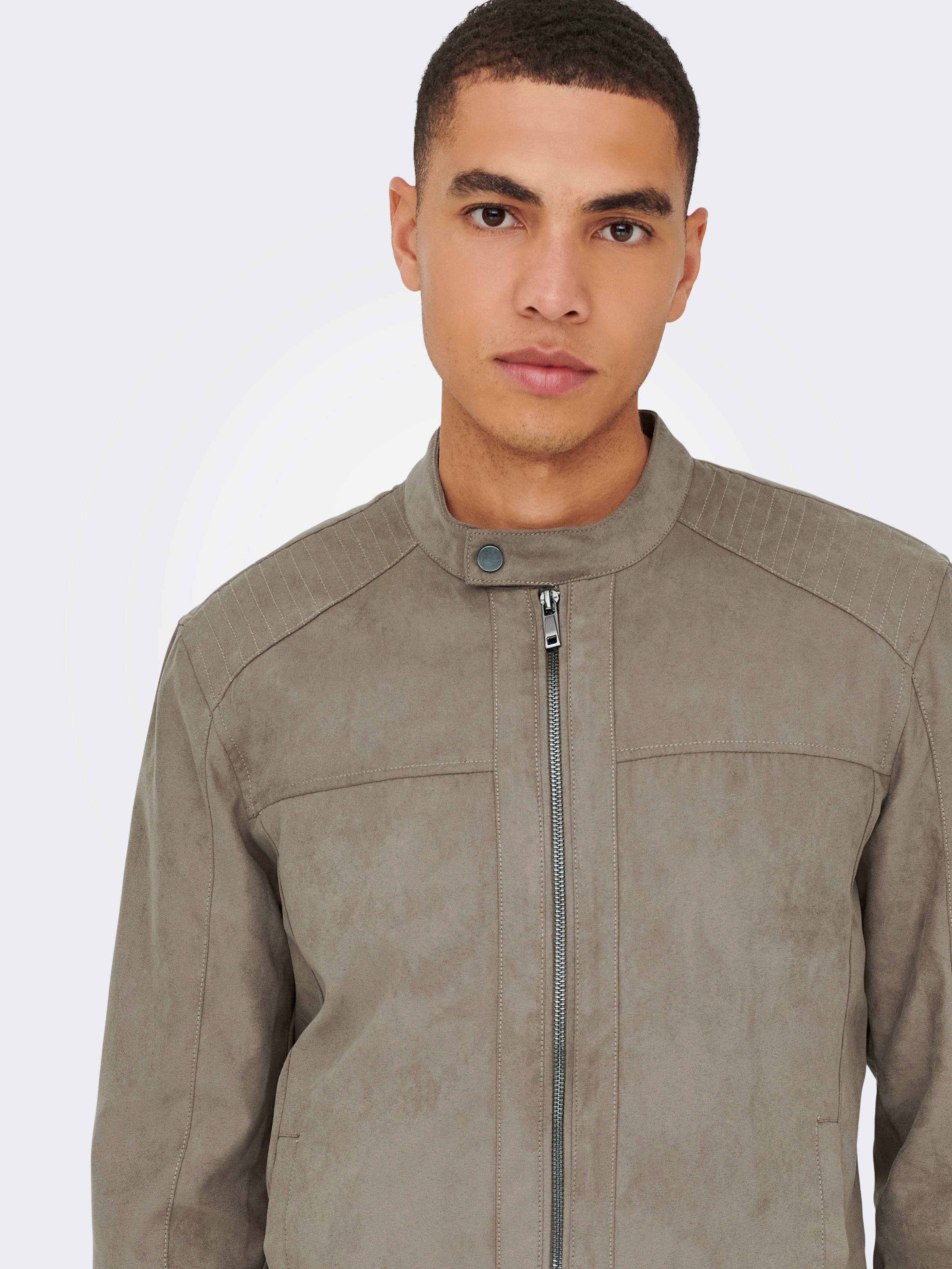 ONLY & SONS Veste bomber »ONSMIKE FAKE SUEDE JACKET OTW« ohne Kapuze
