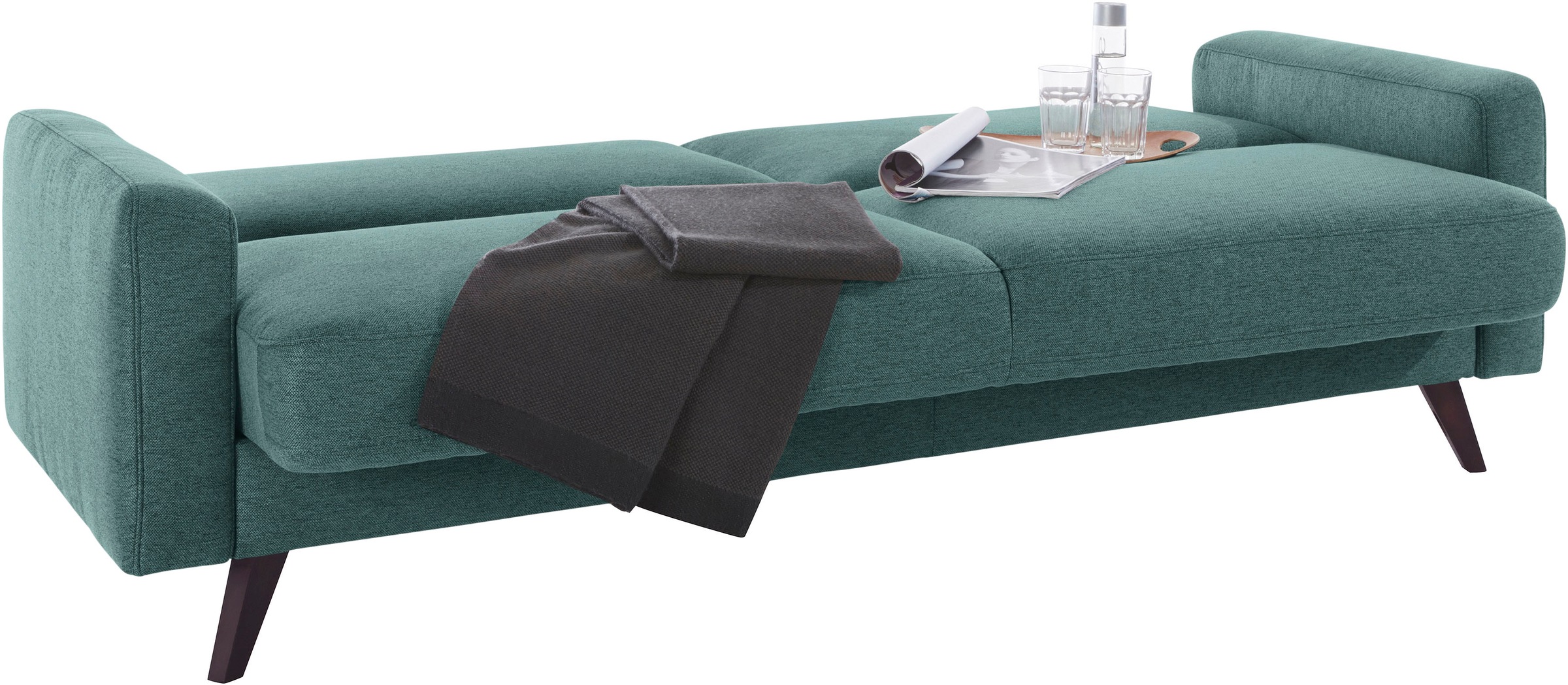 exxpo - sofa fashion 3-Sitzer »Samso, elegant und bequem, toller Sitzkomfort, Schlafsofa« Kippcouch, inklusive Bettfunktion und Bettkasten, Komfortsitzhöhe 49cm