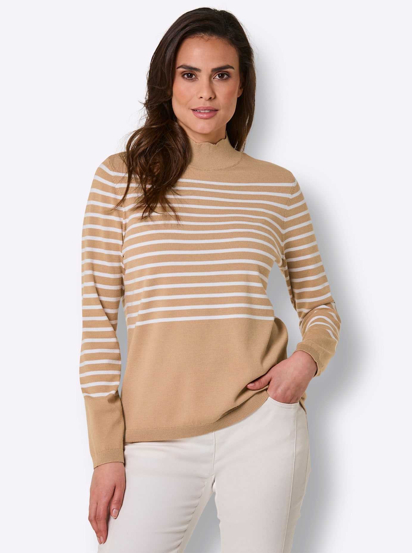 CREATION L PREMIUM Pull à rayures »Lyocell-Mix-Pullover«
