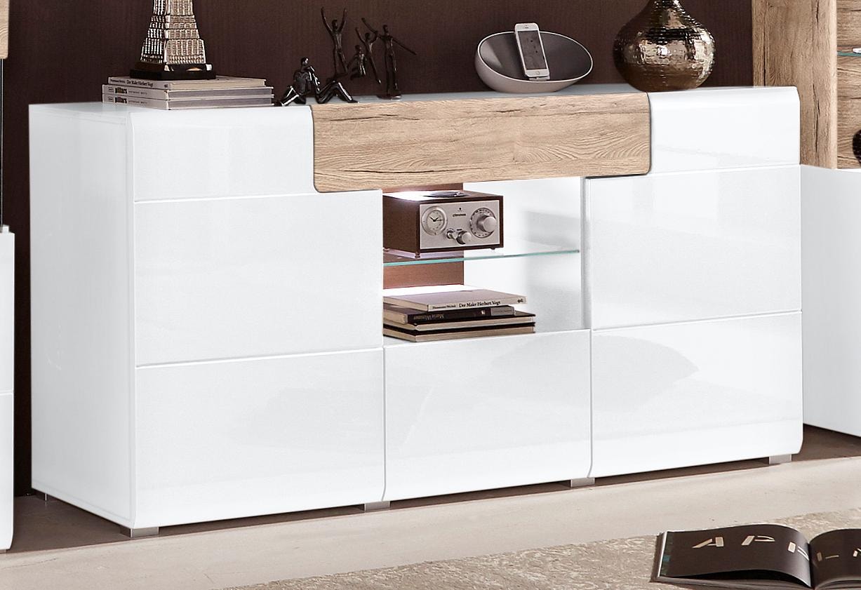 INOSIGN Sideboard »Toledo,Breite 159cm,moderne Anrichte mit dekorative Fräsungen,grifflos« Kommode viel Stauraum, Einlegeböden verstellbar,ohne Beleuchtung