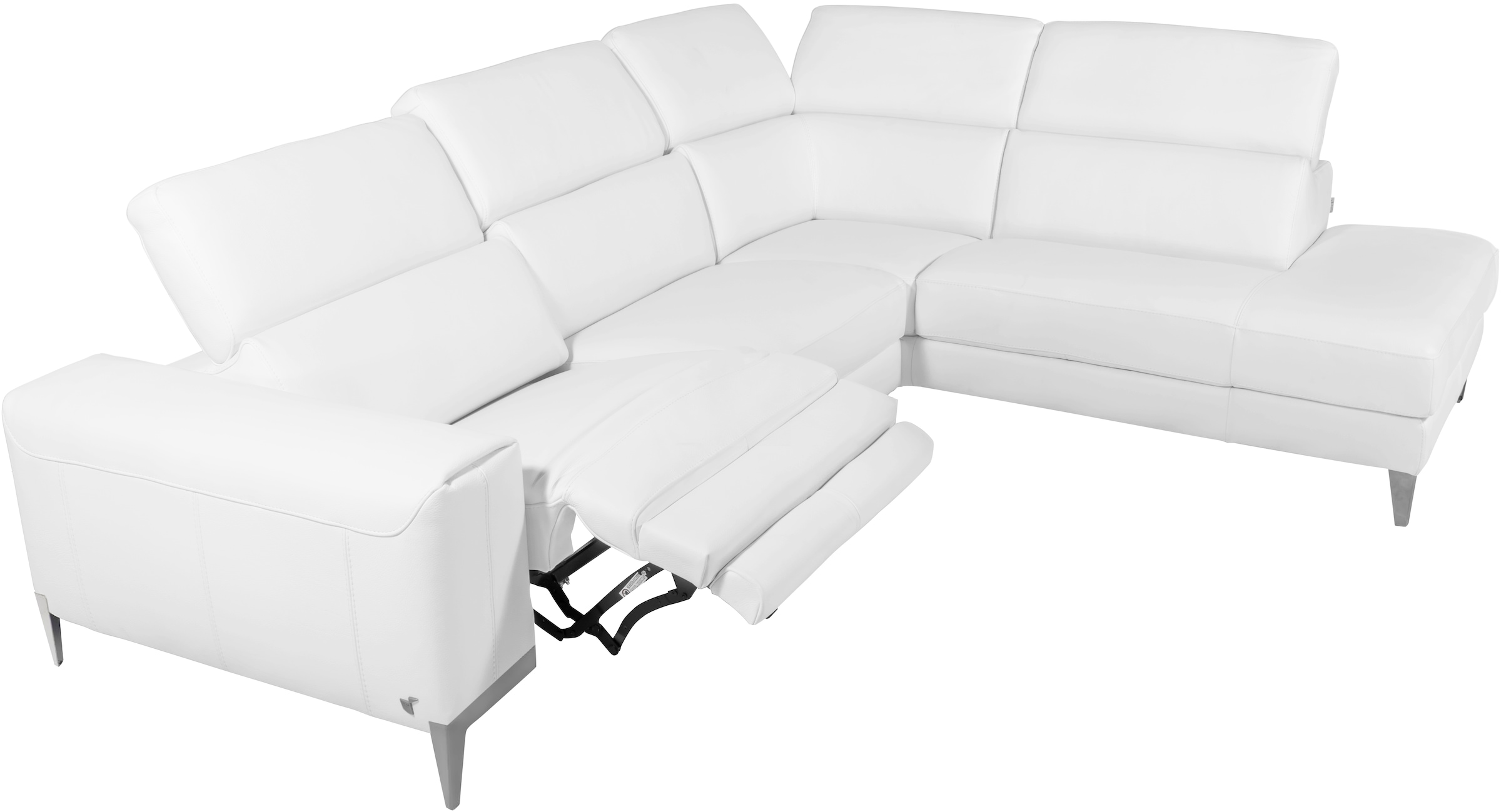 CALIA ITALIA Canapé d'angle »Benja, Designsofa mit erstklassigen Komfortfunktionen zum Wohlfühlen« in Leder, mit elektrischer Relaxfunktion