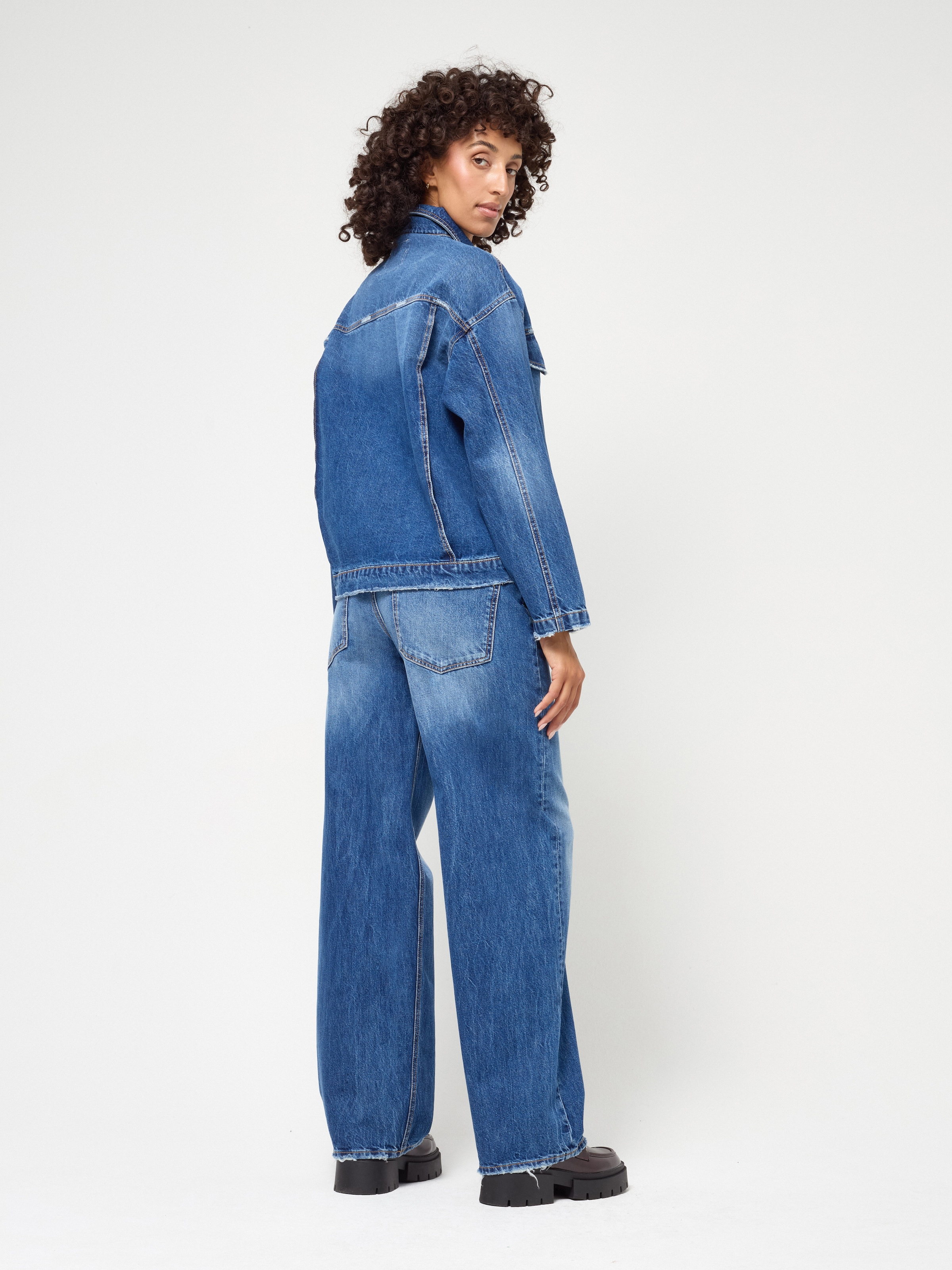 GANG Veste en jean »94ZORA JACKET« coupe oversize, effet destroy