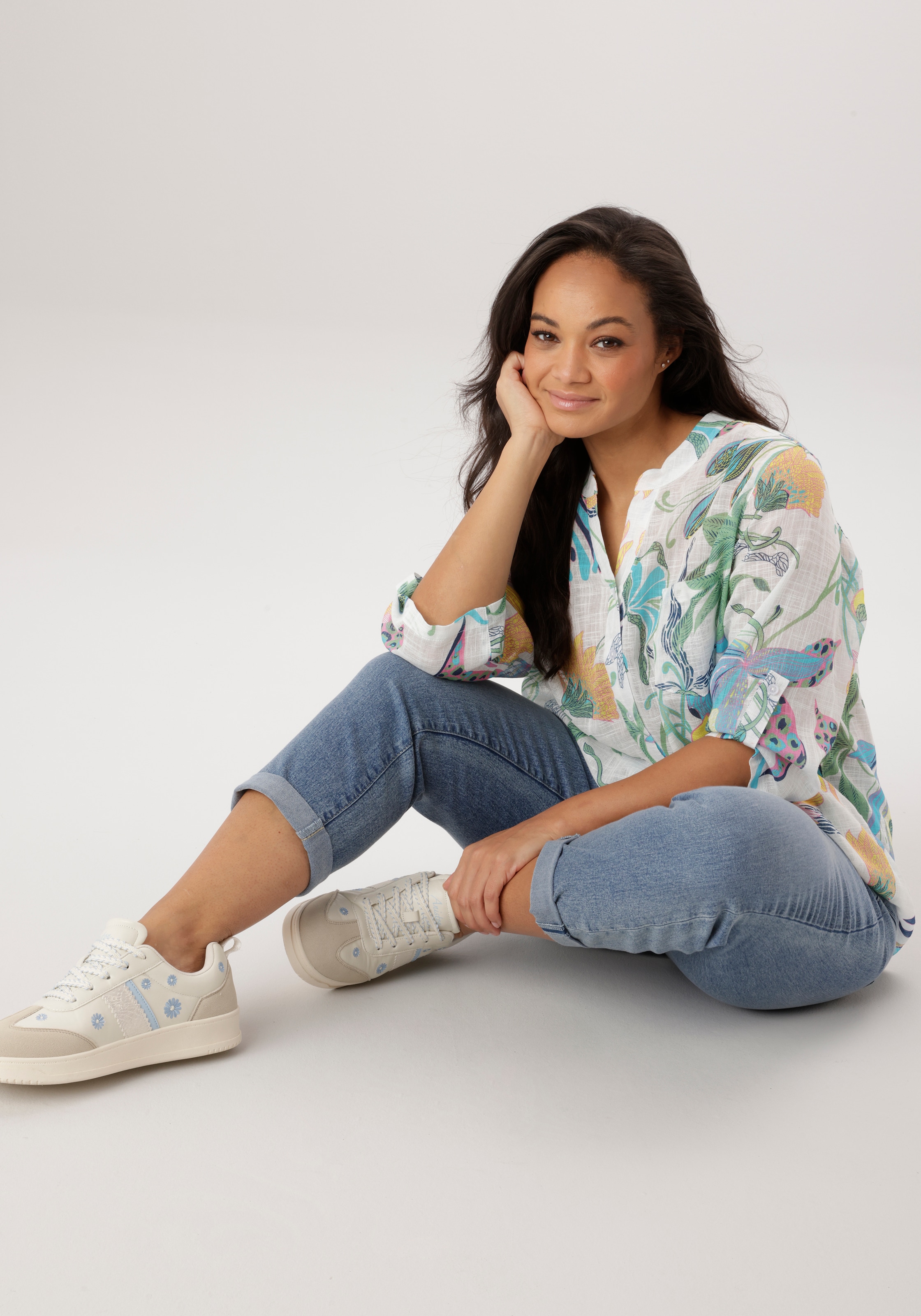 Aniston PLUS Schlupfbluse im Leinen-Look - NEUE KOLLEKTION