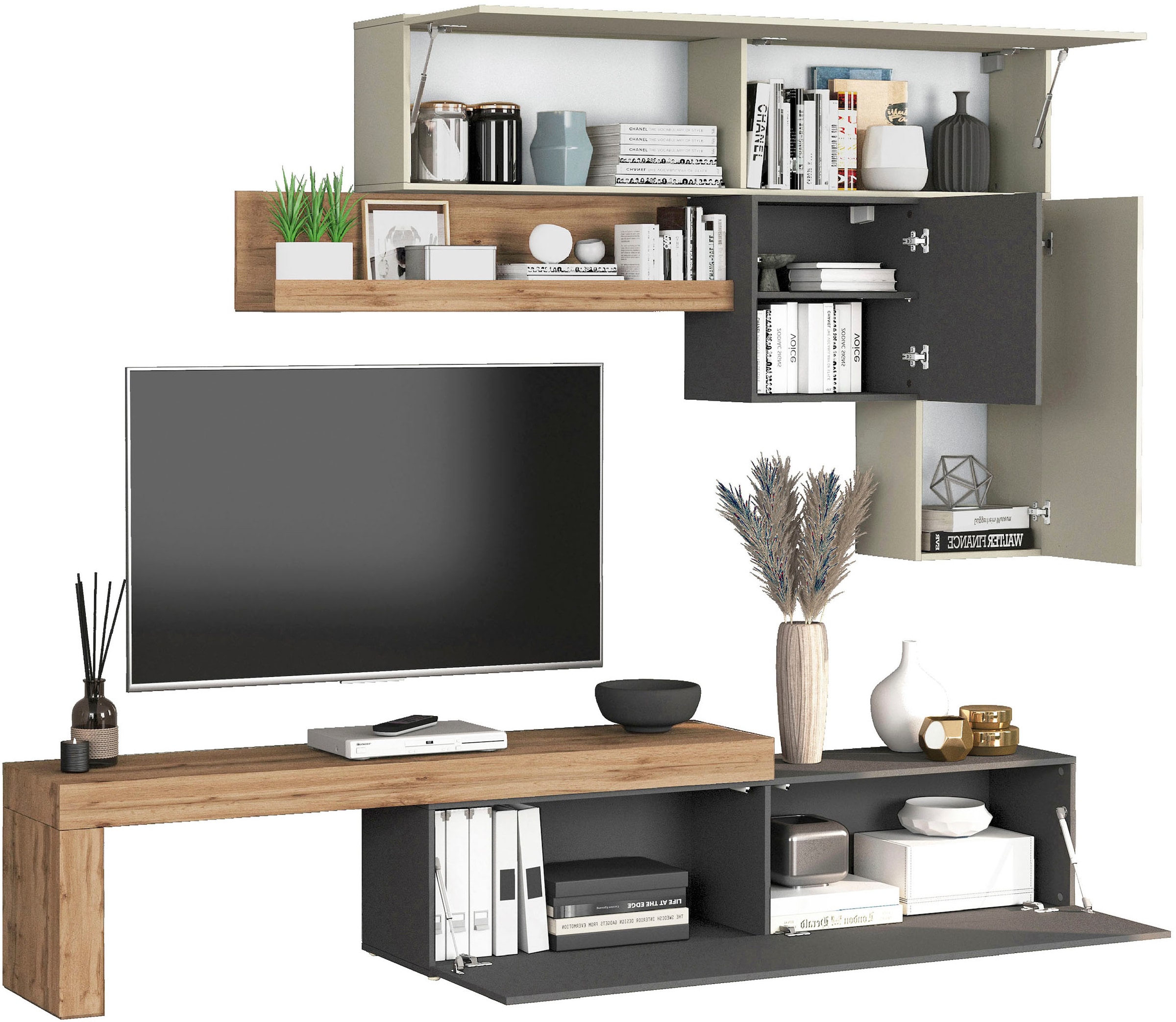 INOSIGN Meuble mural »Chronos Wohnwand, Medienwand, 5-er set« Set, 5 cuis tlg.