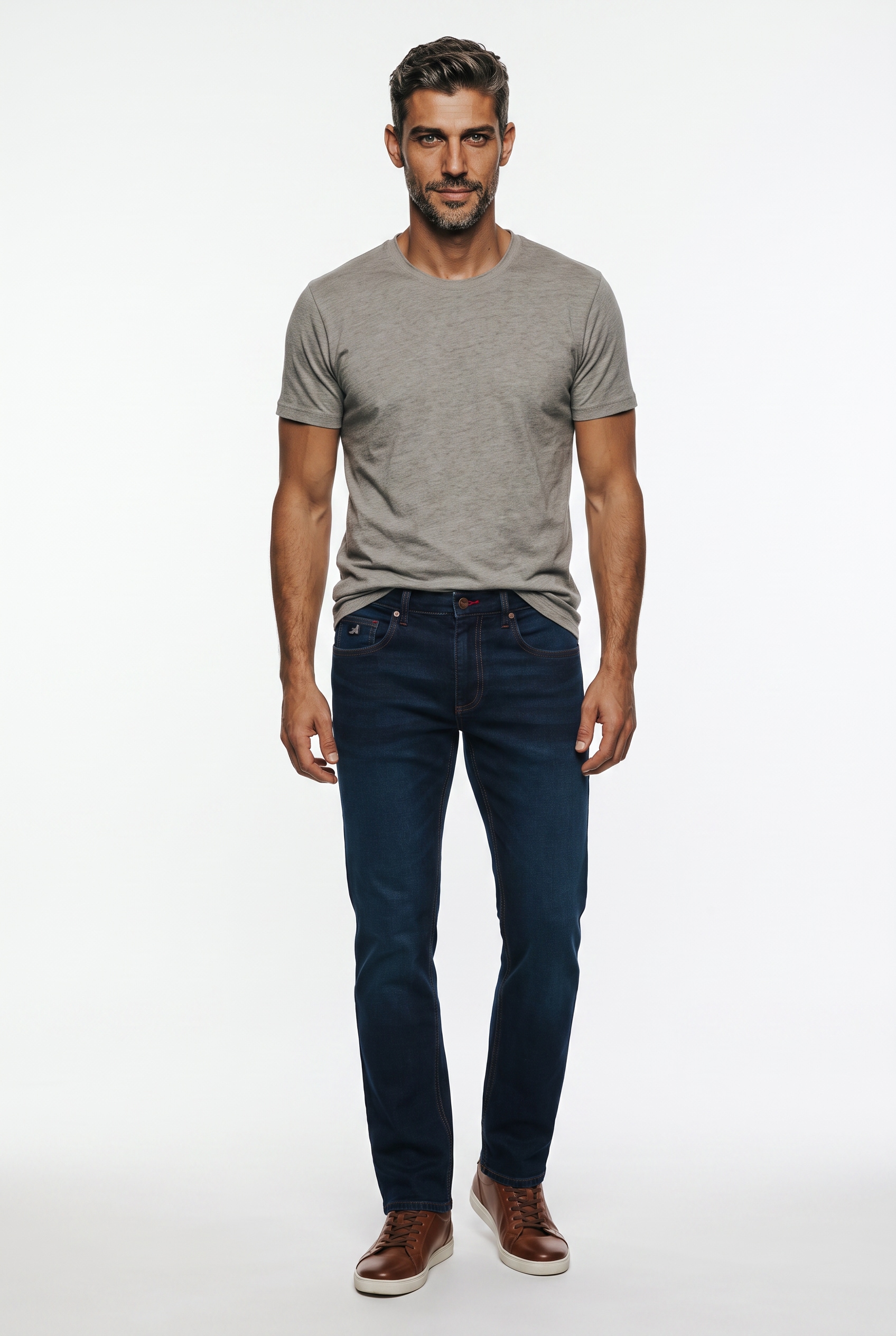Arizona Straight-Jeans gerader Straight-Fit, aus elastischem Denim, niedrige Leibhöhe