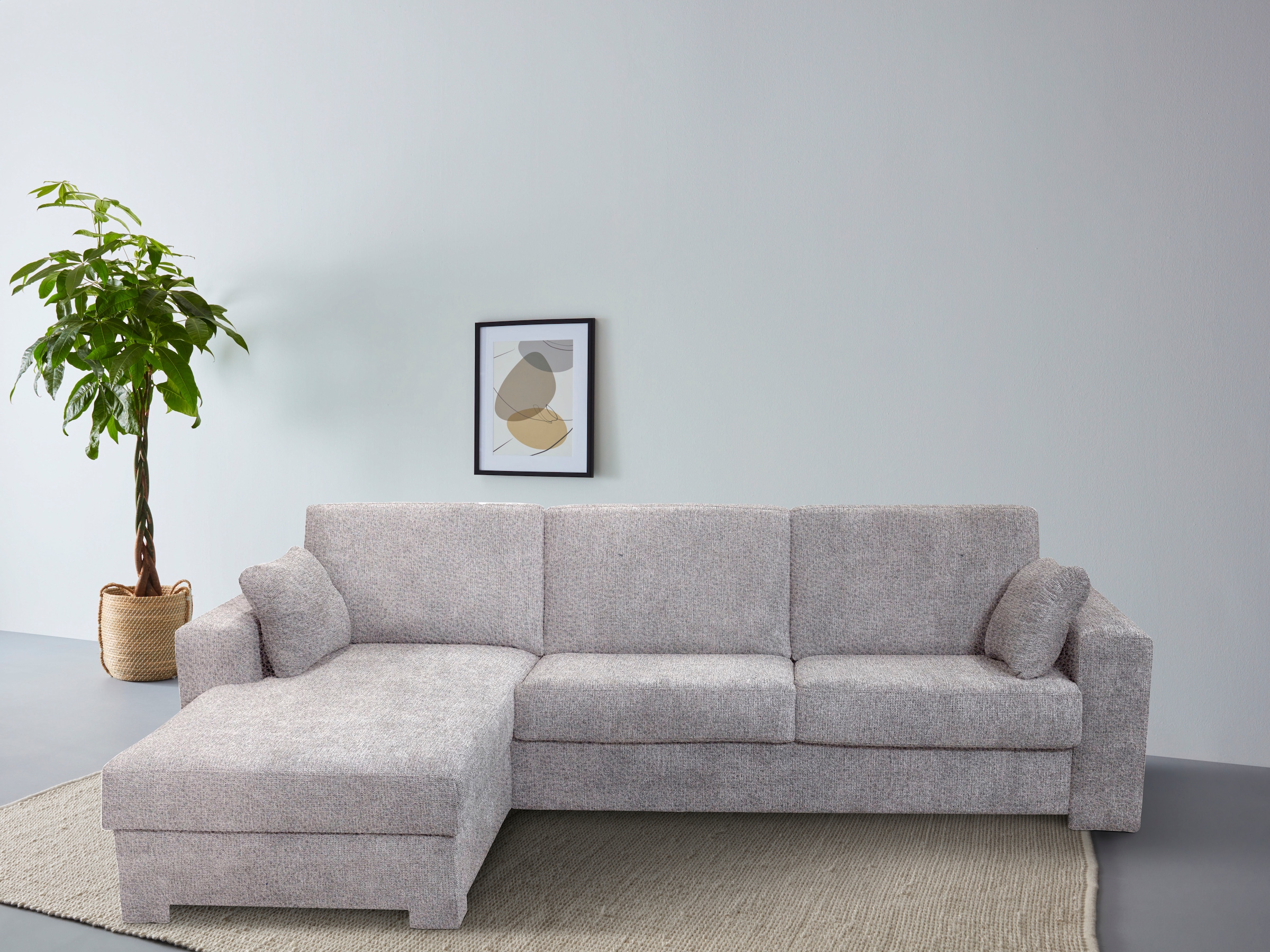 Home affaire Ecksofa »Roma "L" Dauerschlaffunktion, mit Unterfederung« Matratzenhöhe 14cm, , Liegemasse ca 163x198 cm, L-Form