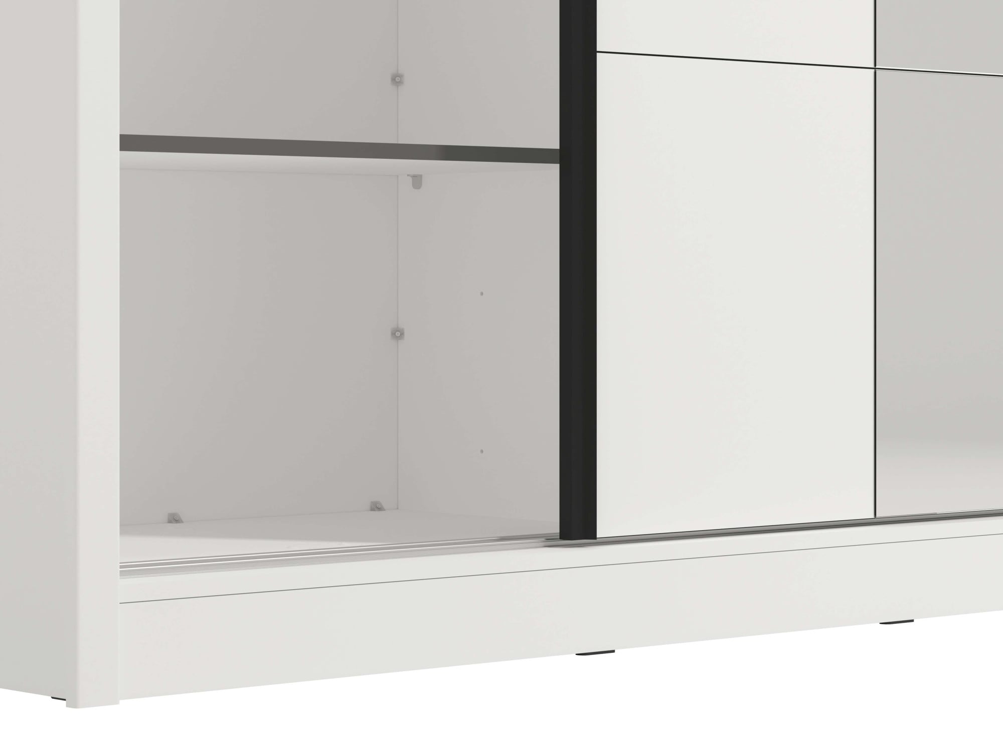 INOSIGN Schwebetürenschrank »Albi, Schlafzimmerschrank, Wäscheschrank in cashmere oder weiss« Kleiderschrank mit Spiegel MIT Innenausstattung,FSC®-zertifiziert