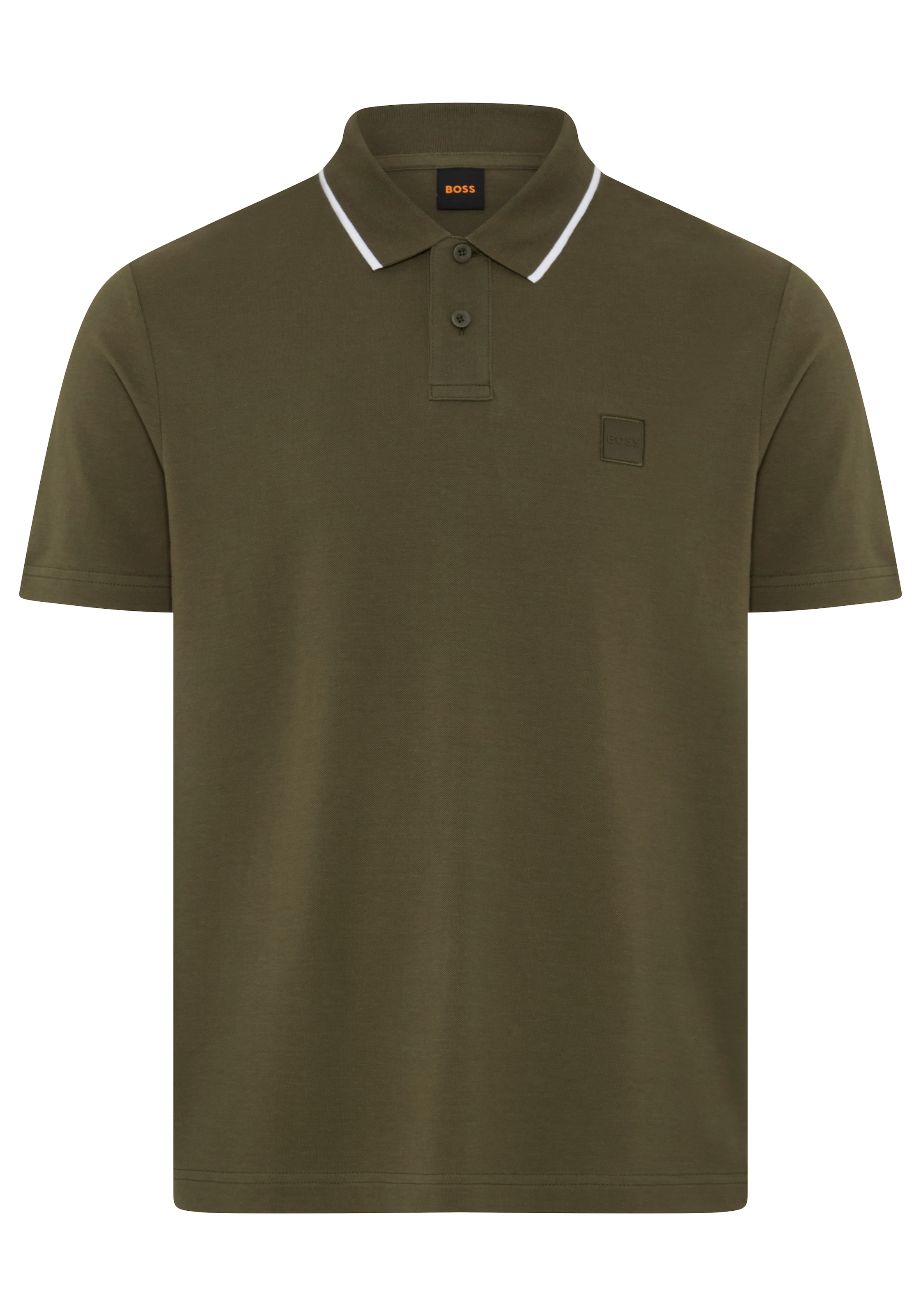 BOSS ORANGE Polo »Passerford« Polokragen mit kontrastfarbigem Streifen, Regular Fit, reine Baumwolle