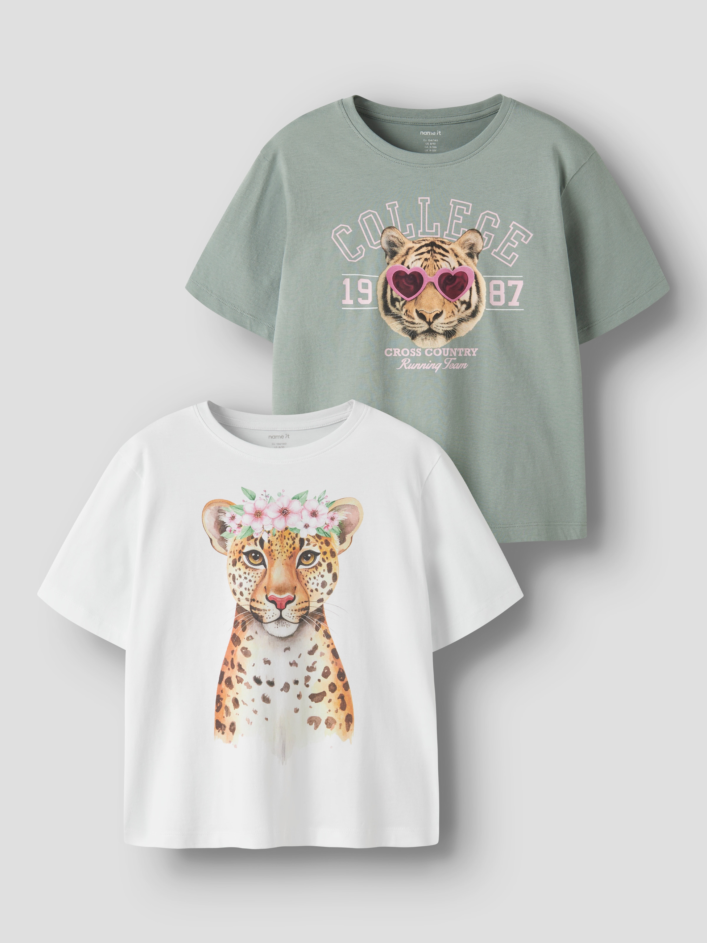 Name It T-shirt à manches courtes »NKFVOTEA 2P SS NREG TOP« Paquet, 2 coton, coupe régulière