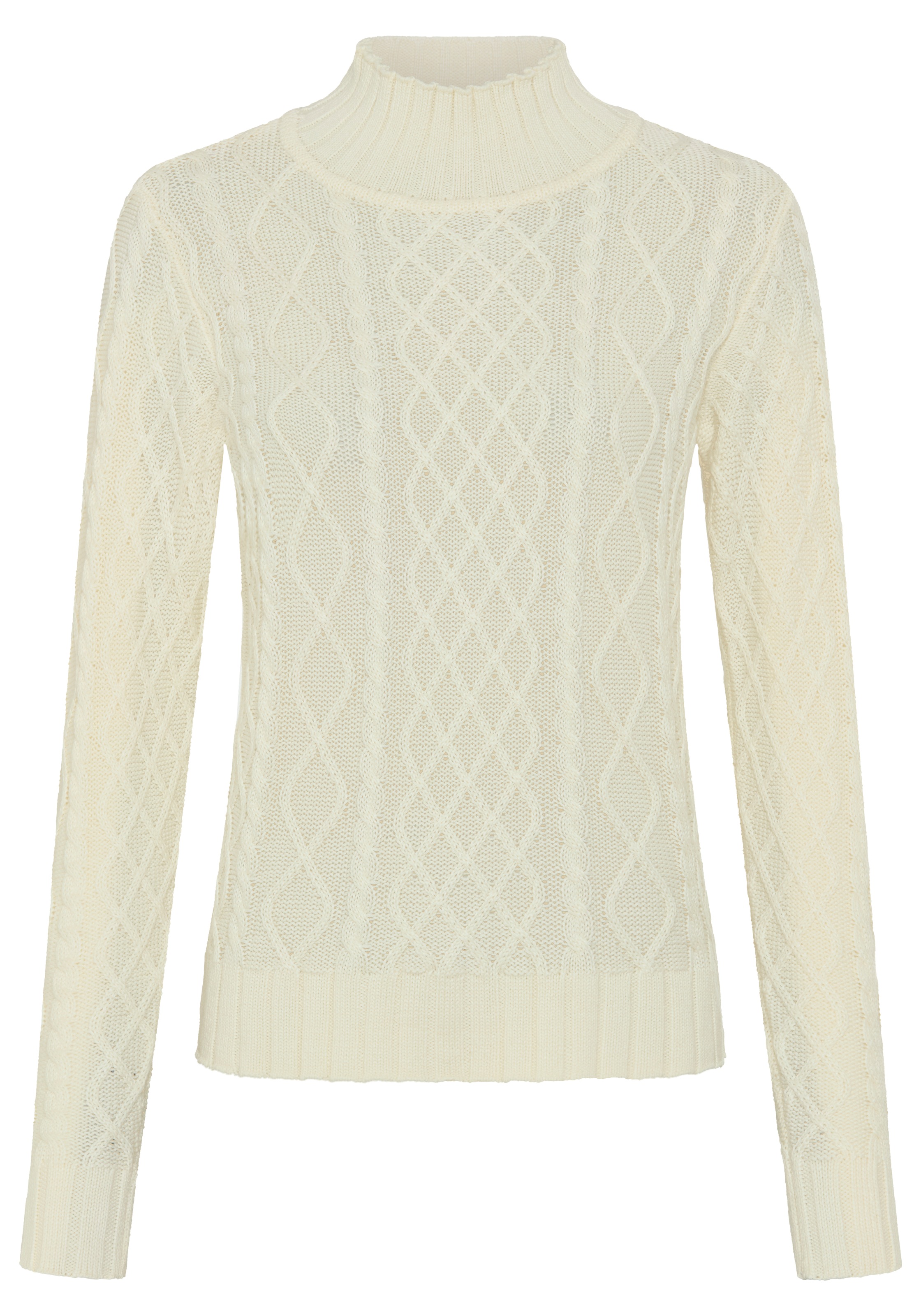 AJC Strickpullover mit modischem Zopfmuster und Stehkragen
