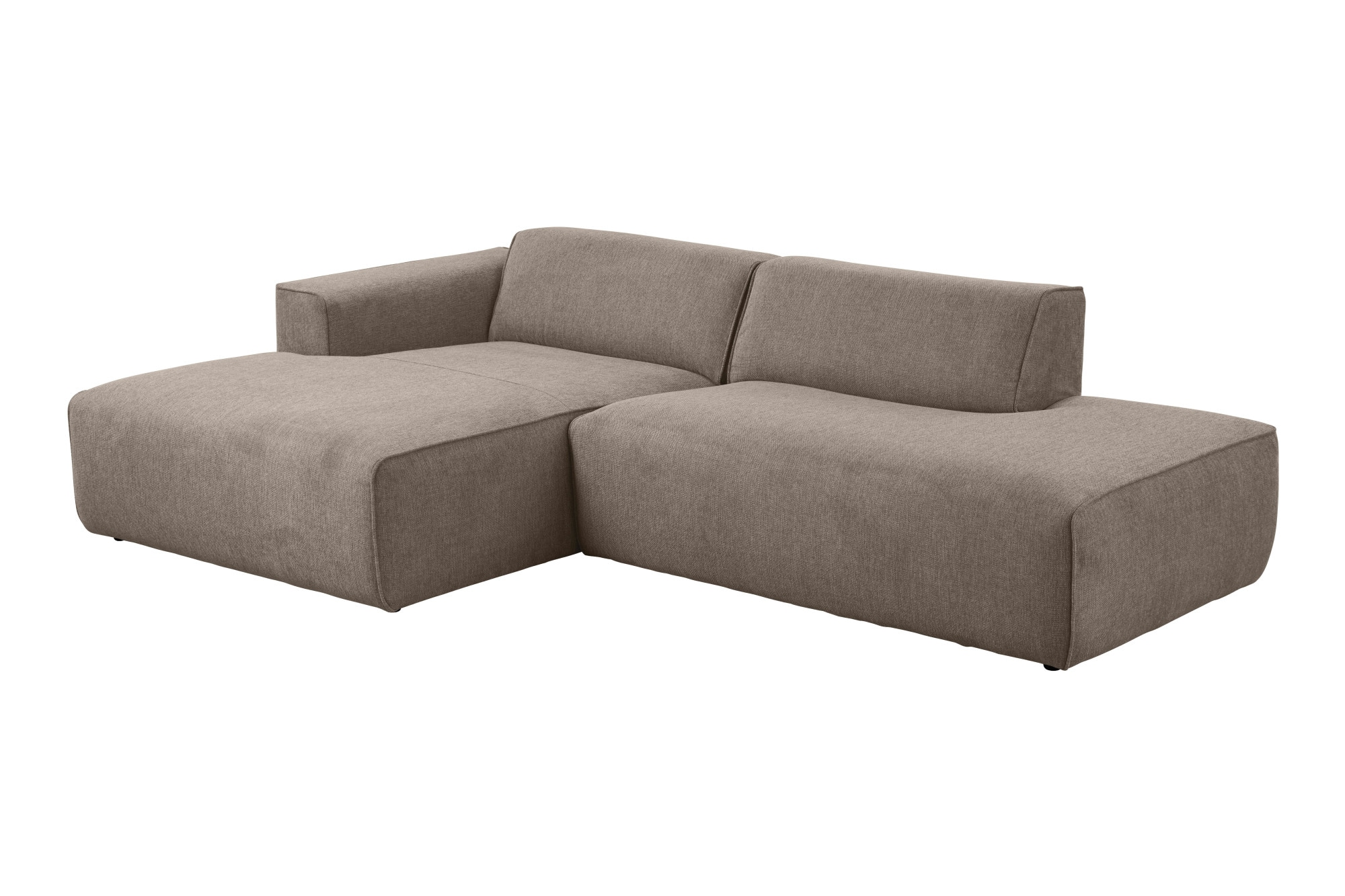 Home affaire Ecksofa »Noord mit Kedernaht, Breite 227 cm, L-Form« Cord, Struktur, Webstoff, mit Wellenunterfederung, Massivholzrahmen