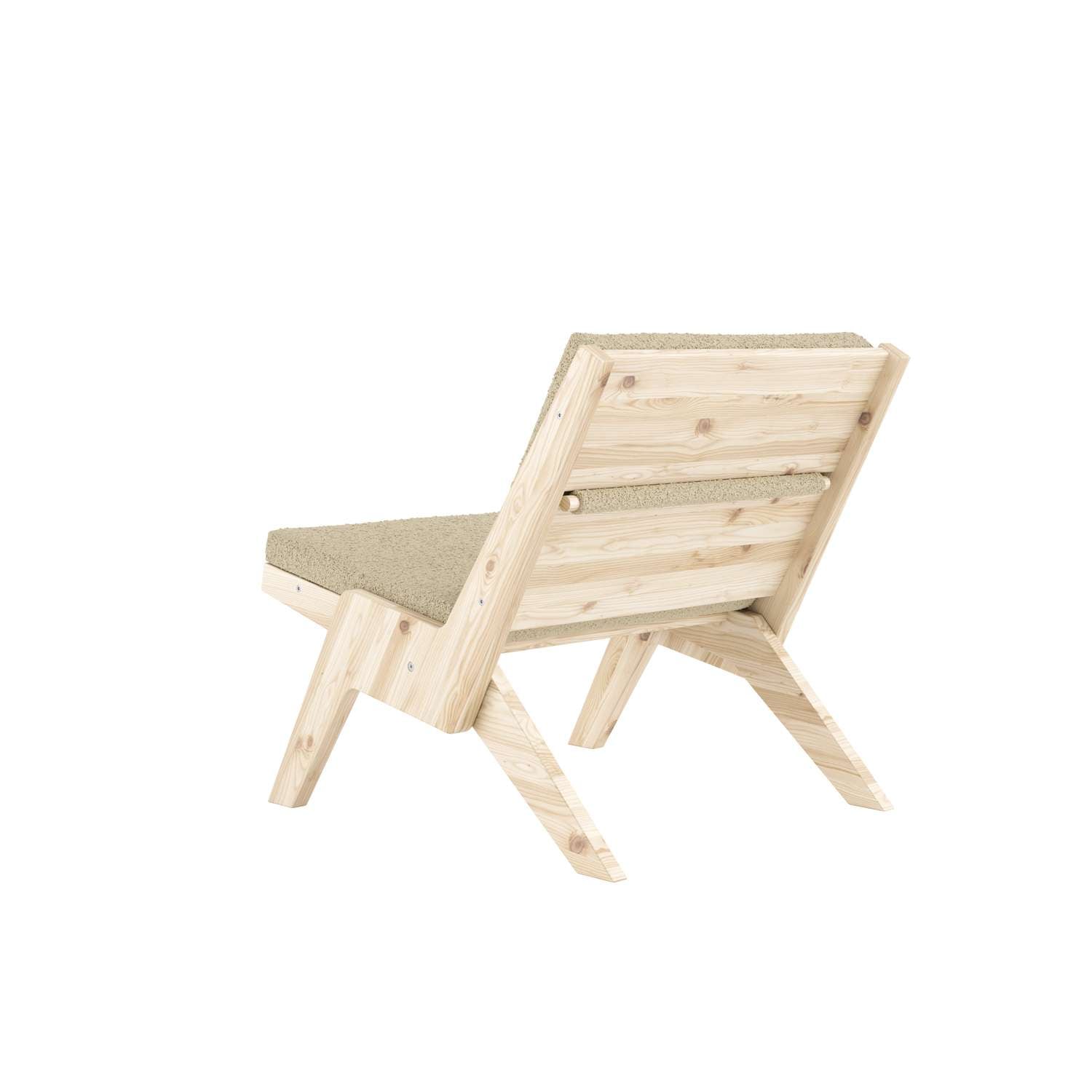 Karup Design Fauteuil lounge »Sway Lounge Chair, ohne Armlehnen, aus FSC®-zertifiziertem Massivholz« Matelas avec housse bouclé en plusieurs couleurs, fabriqué en Europe