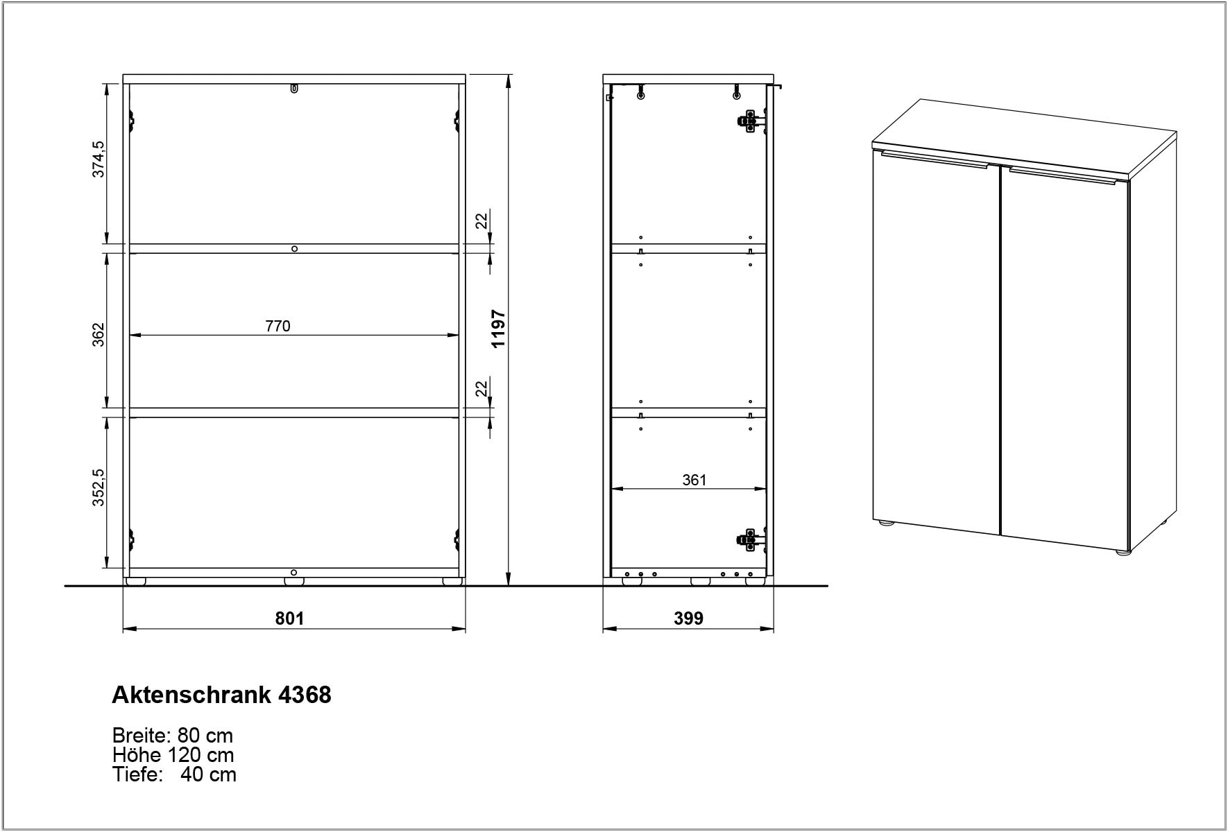 GERMANIA Aktenschrank »Mailand« optional mit Schublade, Türdämpfer, Breite 80 cm, Made in Germany