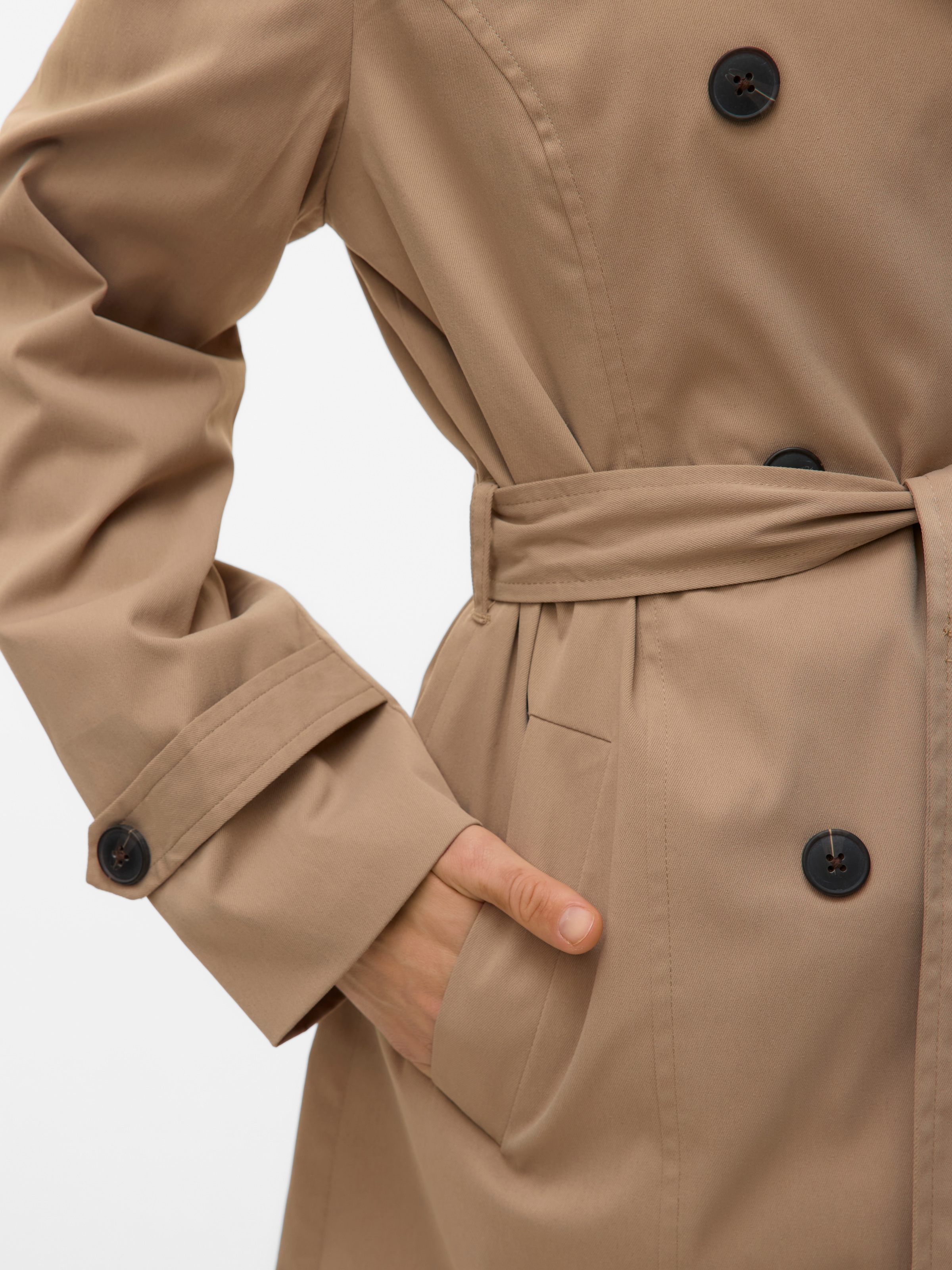 Vero Moda Trench-coat »VMCHELSEA OLIVIA TRENCHCOAT NOOS« kurzer 2-Reiher mit abnehmbarem Bindegürtel