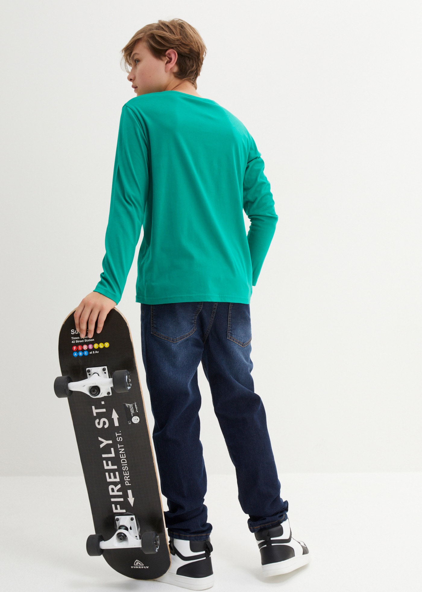 bonprix T-shirt à manches longues Paquet,  pour enfants, en coton, col rond, style décontracté