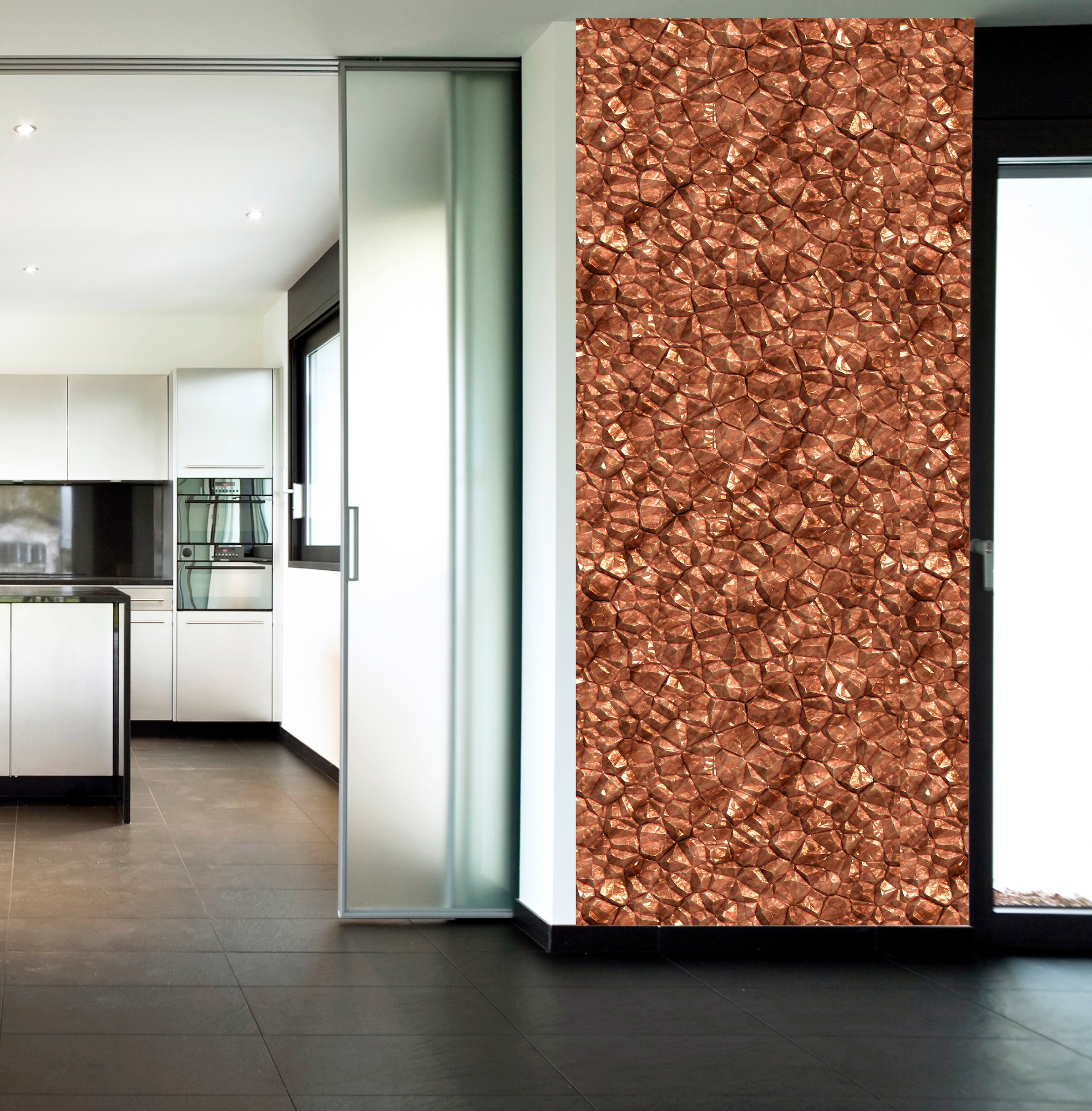 queence Papier peint vinyle »Lennung« abstrait | imprimé 90x250cm, selbstklebend, kinderleichte Anbringung, , Sticker