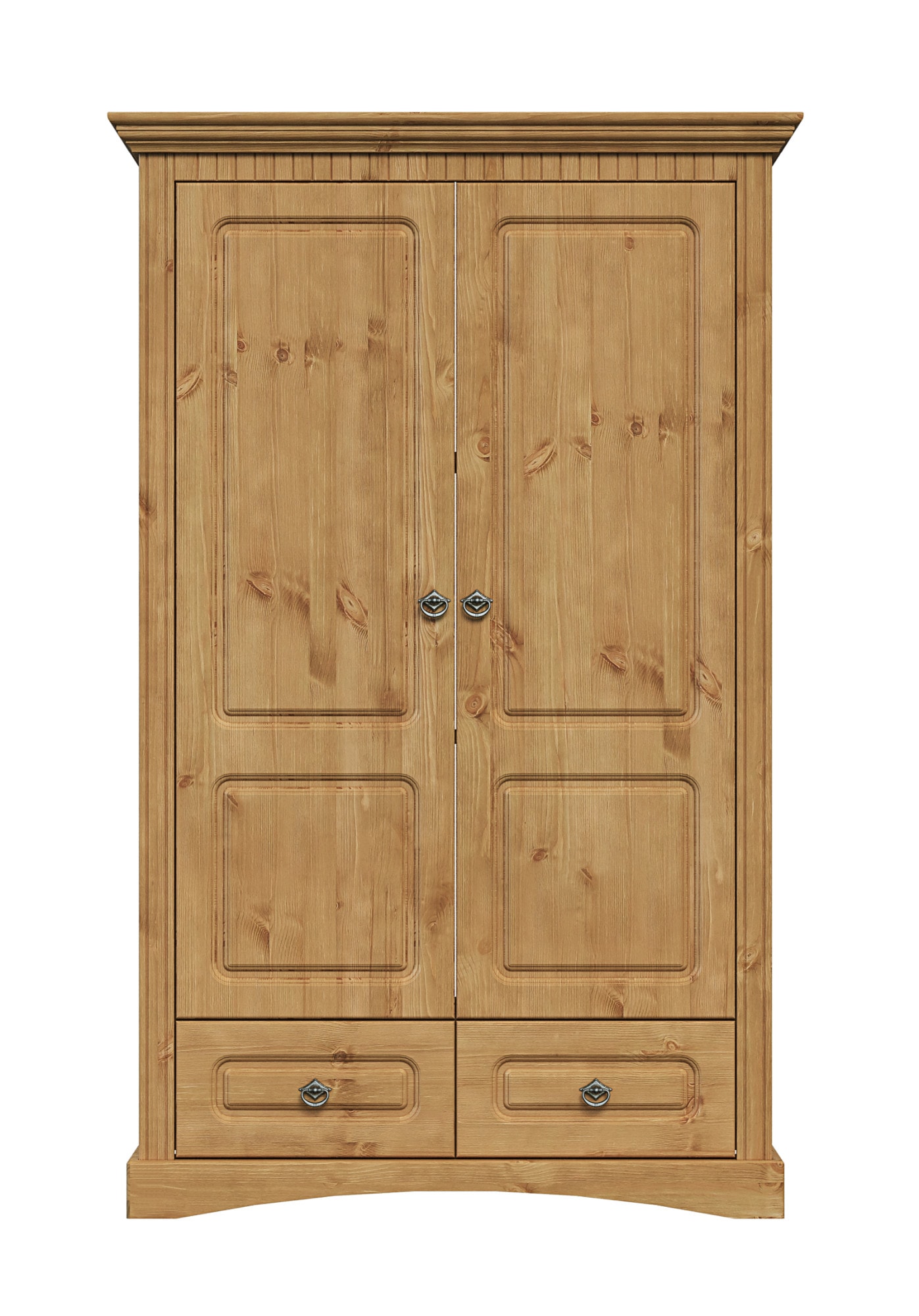 GOODproduct Armoire à linge »Rustic« B/T/H: 94/39/150 cm,  aus massiver Kiefer, FSC®, schöne Kassettenoptik, mit Ringgriffen