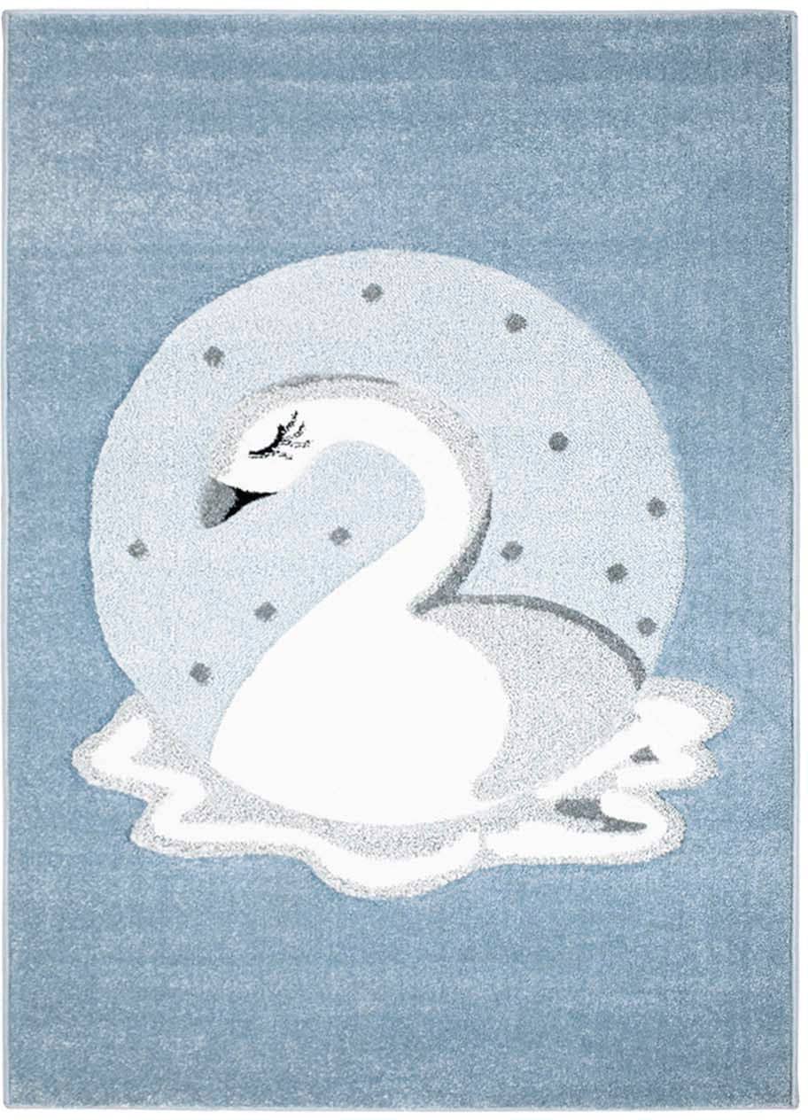 Carpet City Kinderteppich »Bueno Kids 1315« rechteckig 13 mm Höhe Spielteppich, Schwan, 3D-Effekt, Weicher Flor, Pflegeleicht