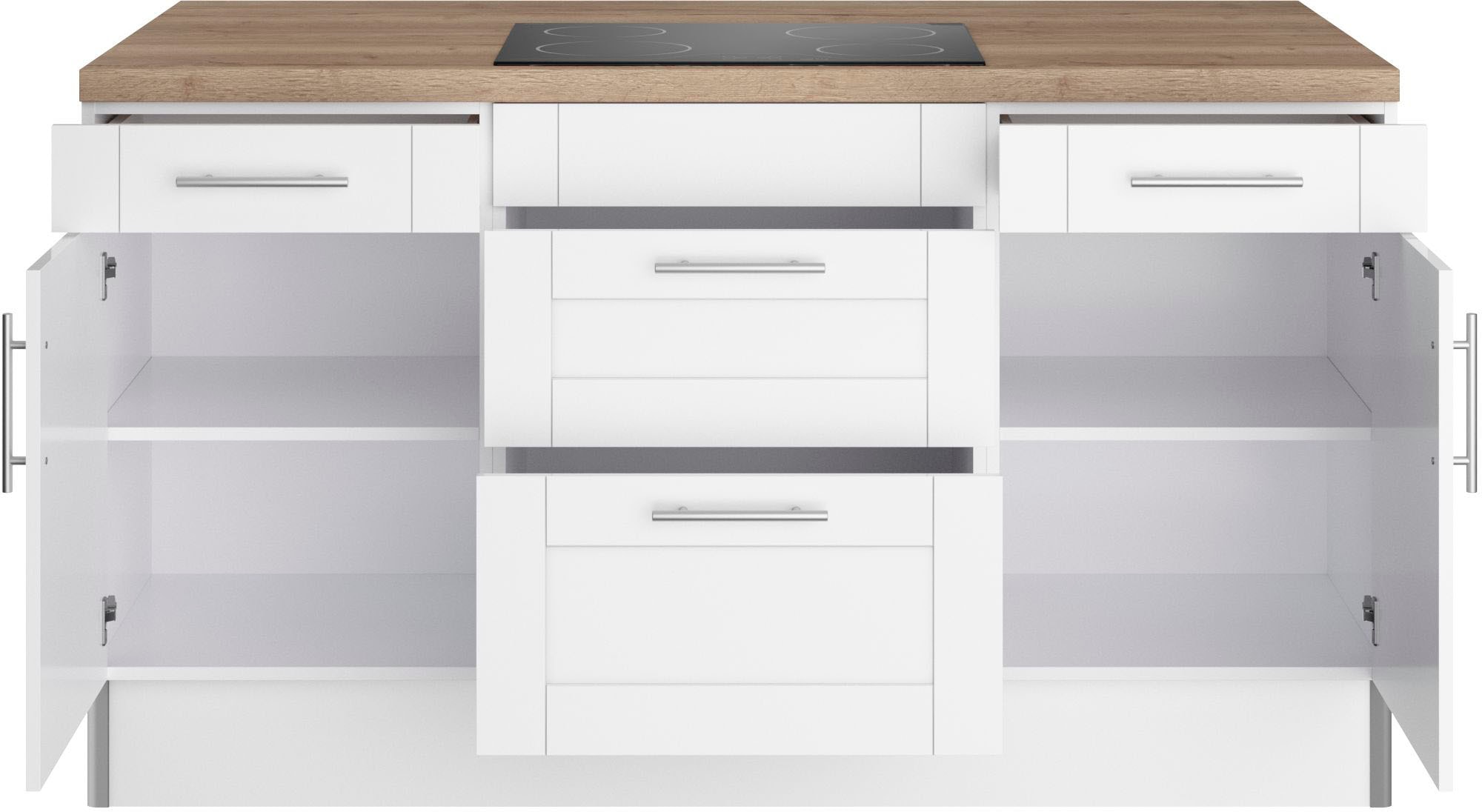 KOCHSTATION Îlot de cuisine »KS-Ahus« Kücheninsel, Breite 160 cm, wahlw. mit E-Gerät, Soft Close Funktion