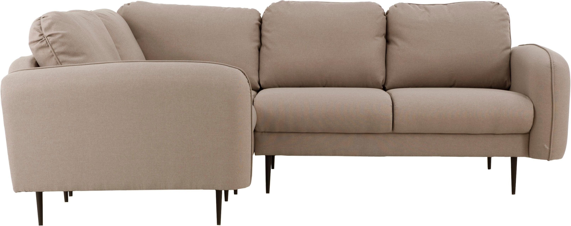 Home affaire Canapé d'angle »Skidi L-Form« mit losen Rückenkissen und Keder oben auf der Armlehne