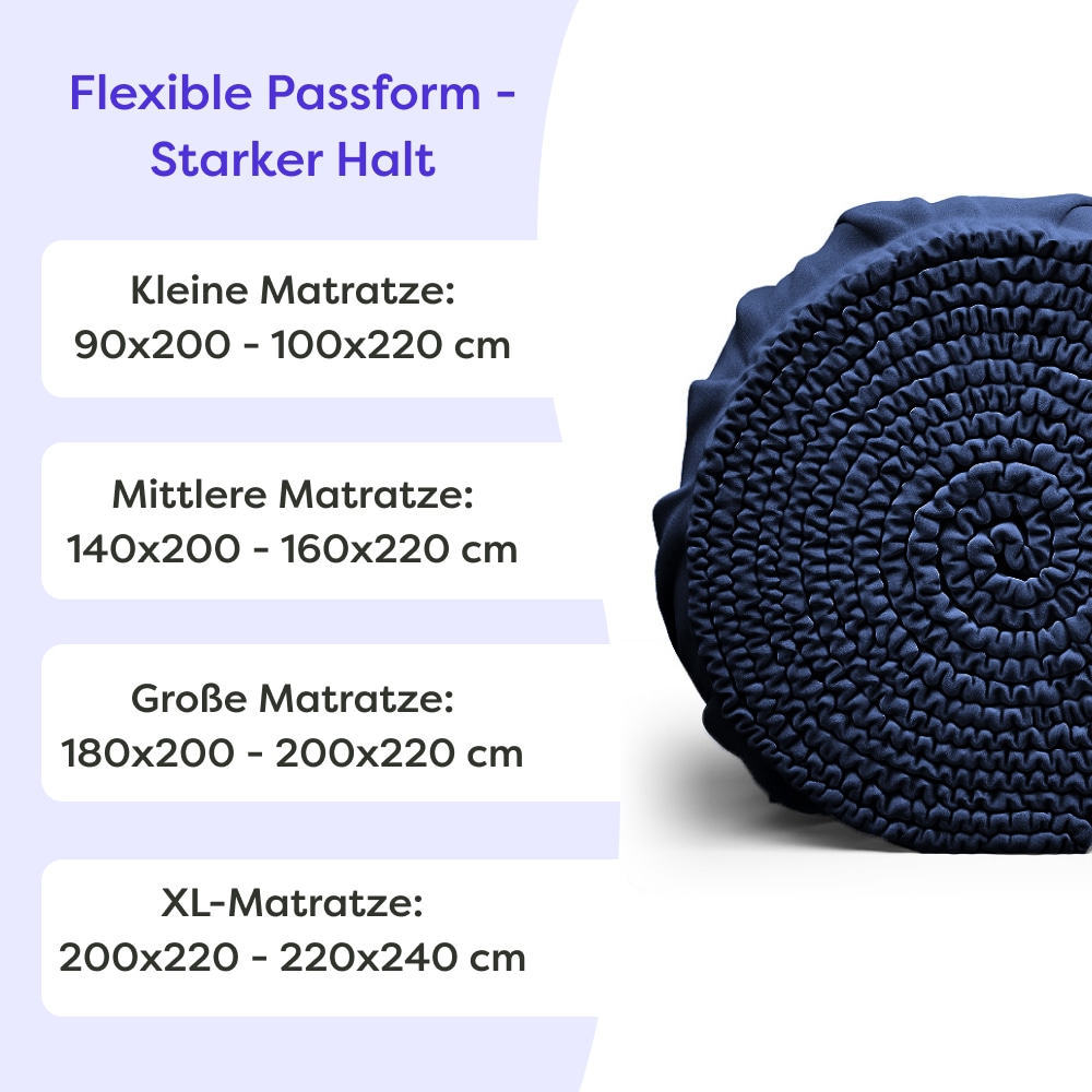 Wolkenfeld Spannbettlaken »Boxspringbett Bettlaken - Spannbetttuch für Matratzen bis 40cm« Elastisch & Rutschfest: 90x200, 140x200, 160x200, 180x200 & Übergrössen