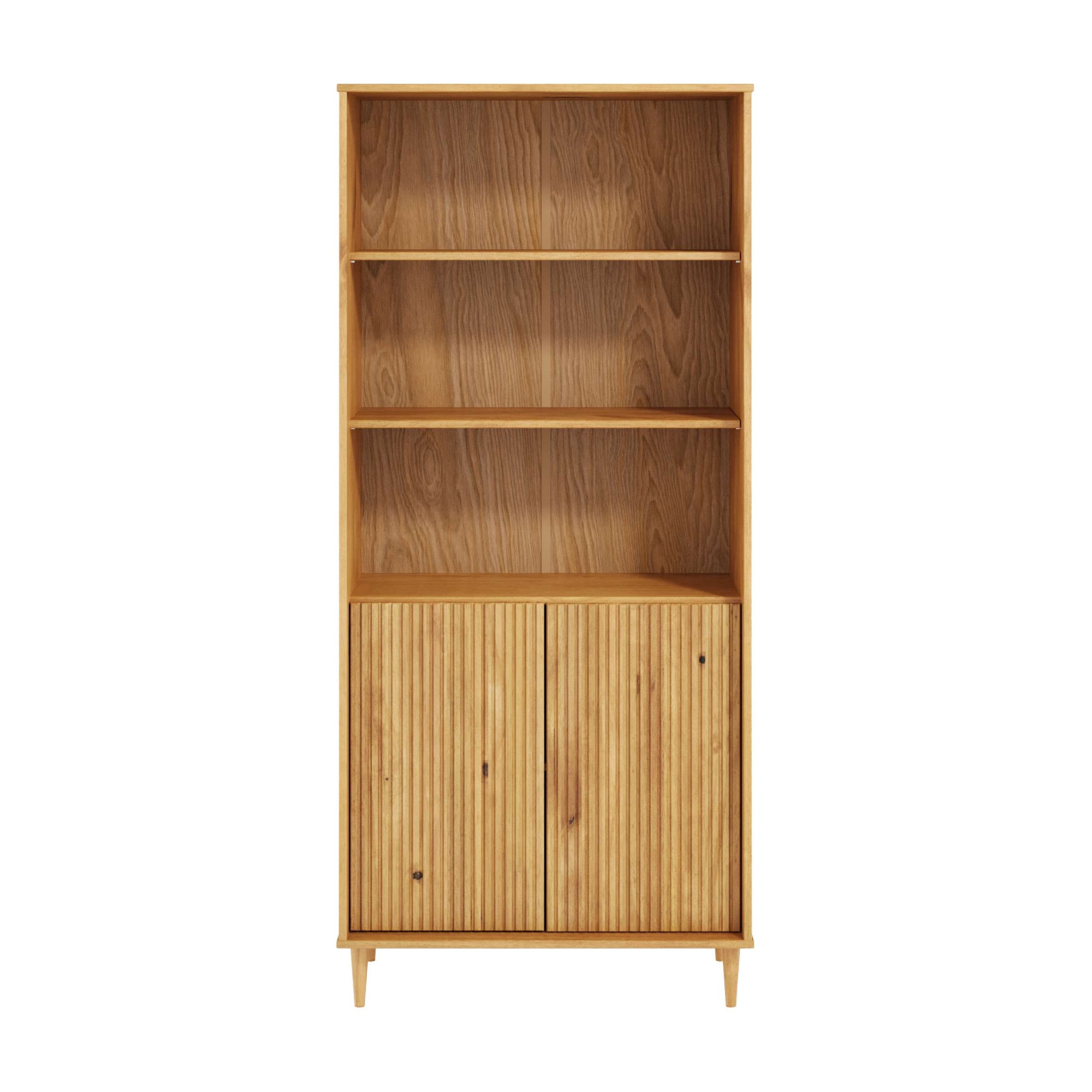 GOODproduct Étagère à livres »Malmedy Front mit gefrästen Rillen« Bibliothèque en pin massif, ouverture par pression, FSC, L: 80 cm
