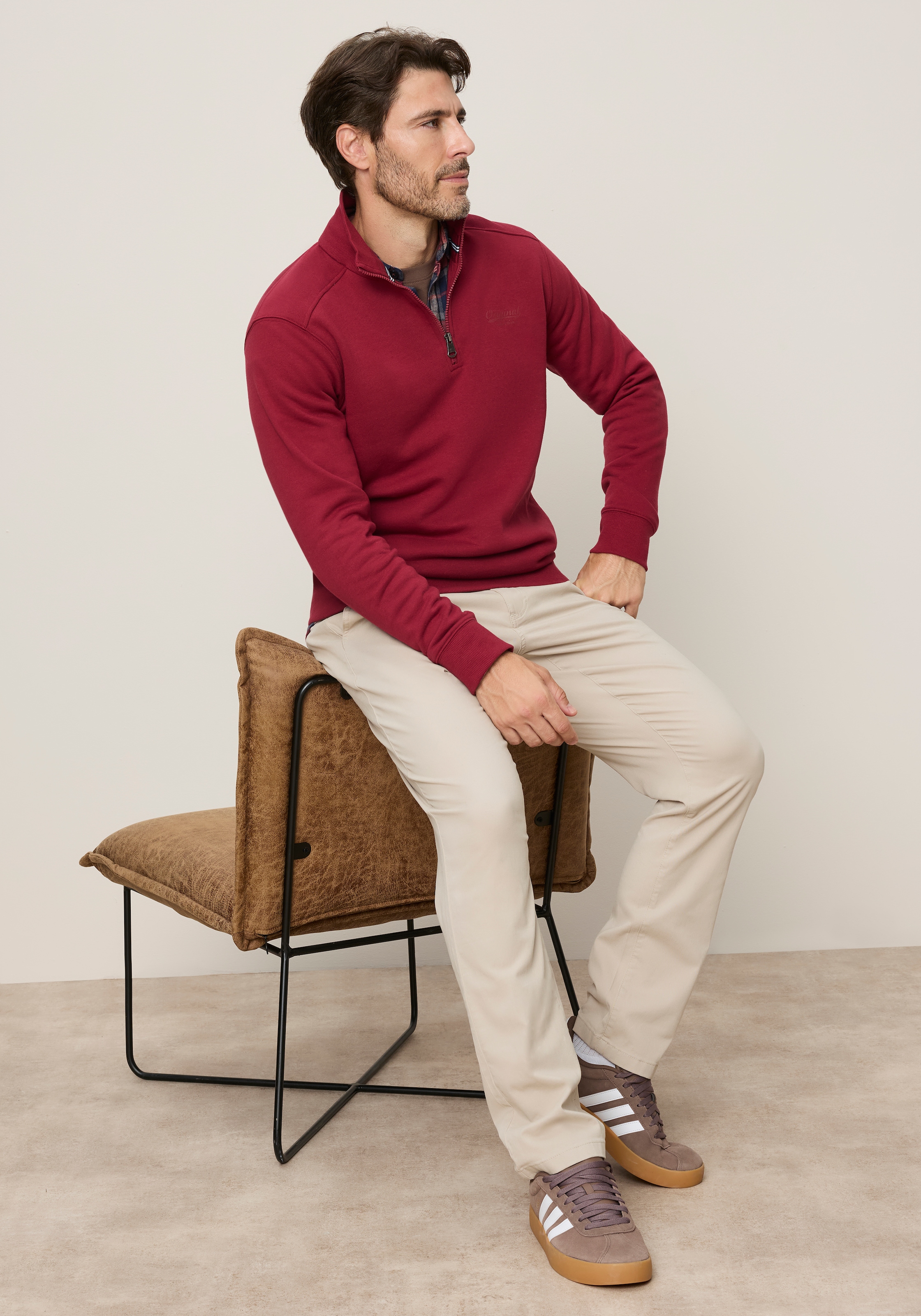 Man's World Sweat-shirt , avec col Troyer, coupe normale, aussi en grandes tailles
