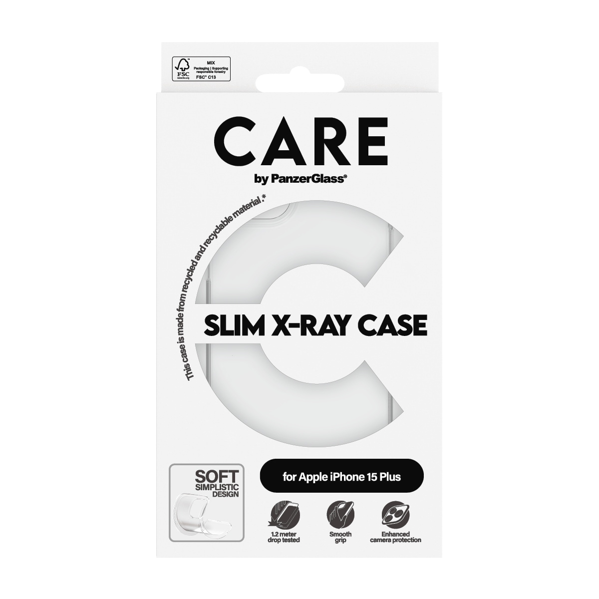 CARE by PanzerGlass Housse pour téléphone portable »Slim X-Ray Case für Apple iPhone 15 Plus Fashion X-Ray Soft« Backcover, Schutzhülle, Handyschutzhülle, Case, Schutzcase, stossfest