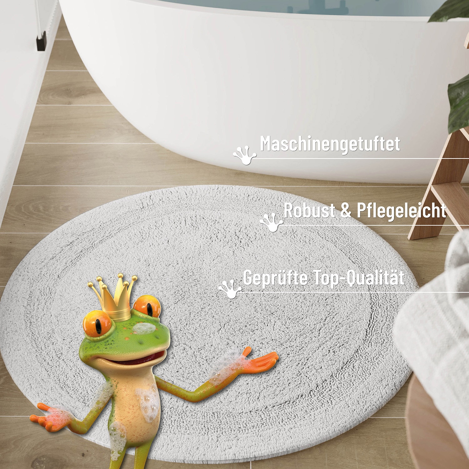 Wecon home Basics Tapis de bain »Knut« Höhe 20 mm waschbar, rutschfest, strapazierfähig, pflegeleicht, Bordüre, weich