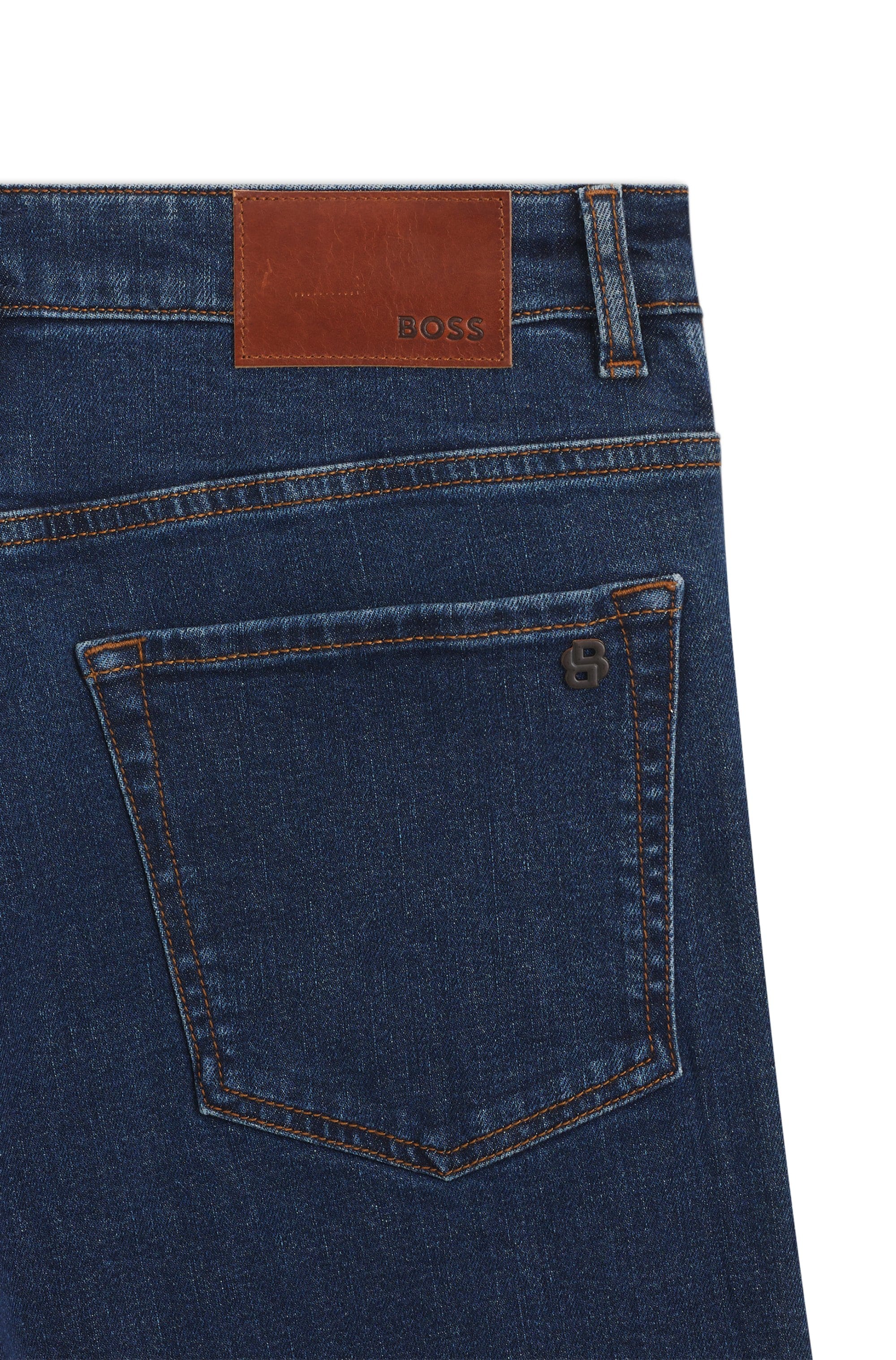 BOSS ORANGE Jeans coupe régulière »RE.MAINE BO« mit BOSS-Lederbadge, Regular Fit, stone washed