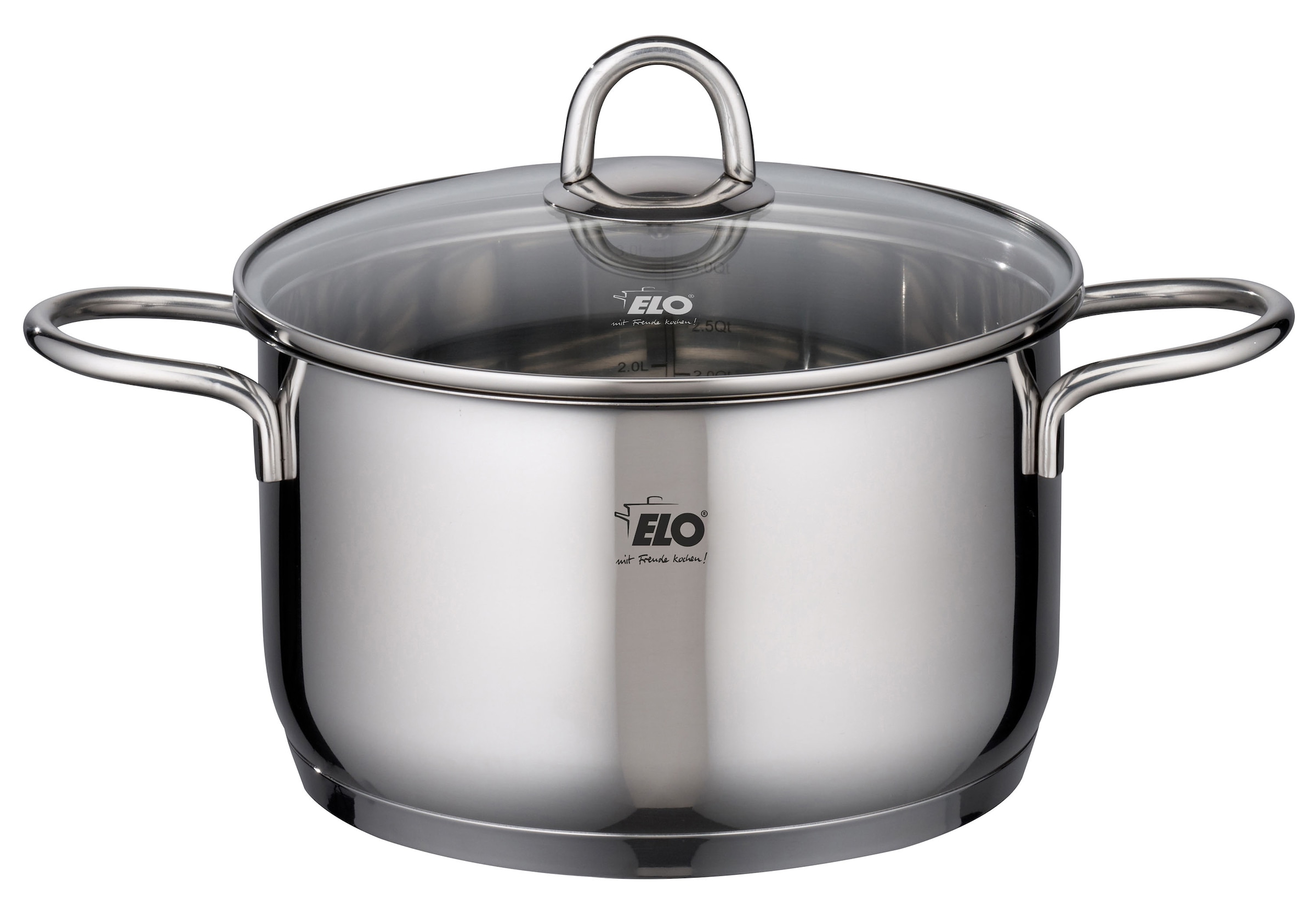 Elo Set de casseroles »Rubin« Ensemble, Bratentopf 20cm, Fleischtopf 16/20cm, Kasserolle 16cm, Gemüsetopf24 cm, 9 cuis tlg. Acier inoxydable 18/10