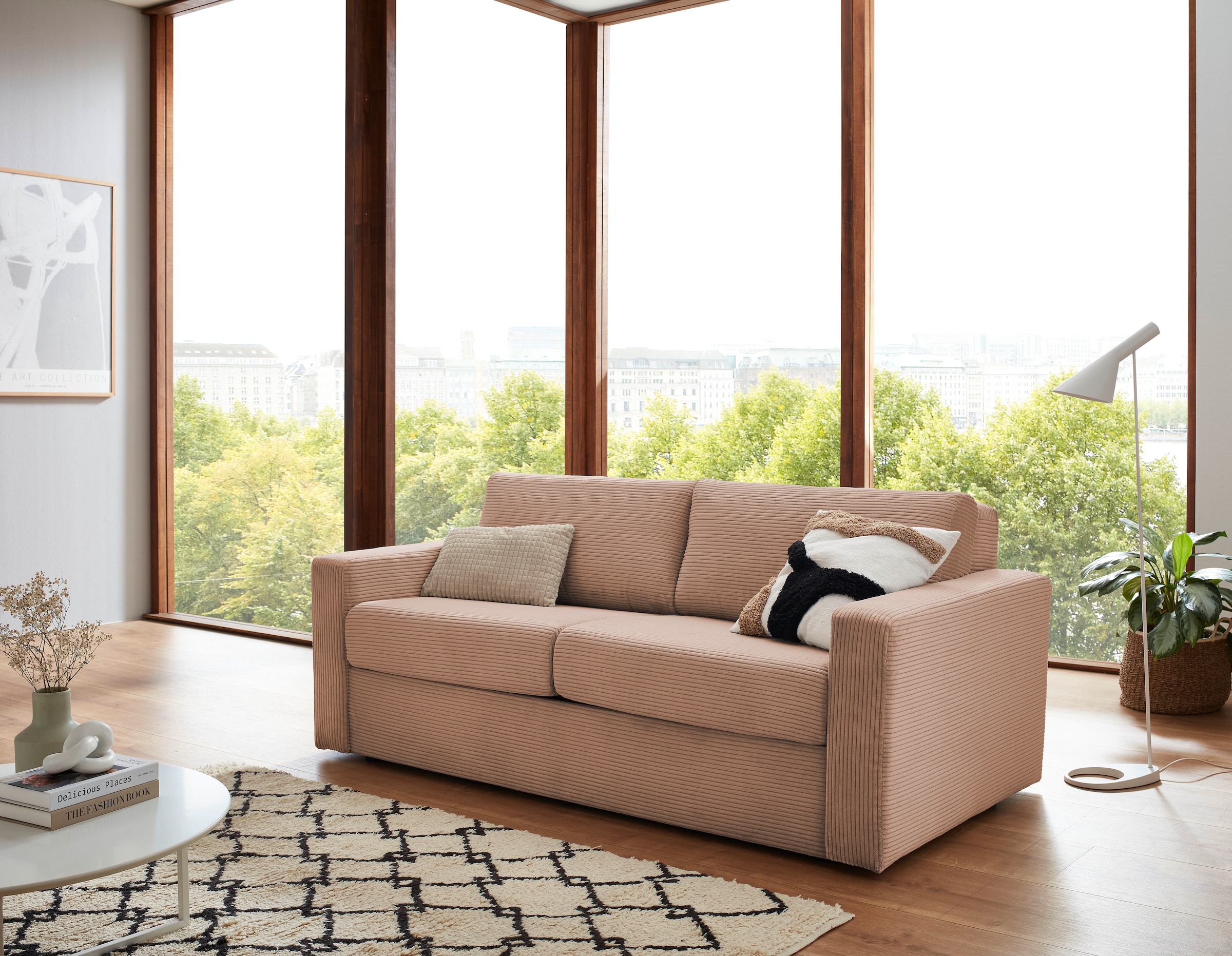 ATLANTIC home collection Canapé-lit »Rolando, B: 196 cm, Liegefl. 140x190 cm« mit komfortabler Matratze, Dauerschlafsofa