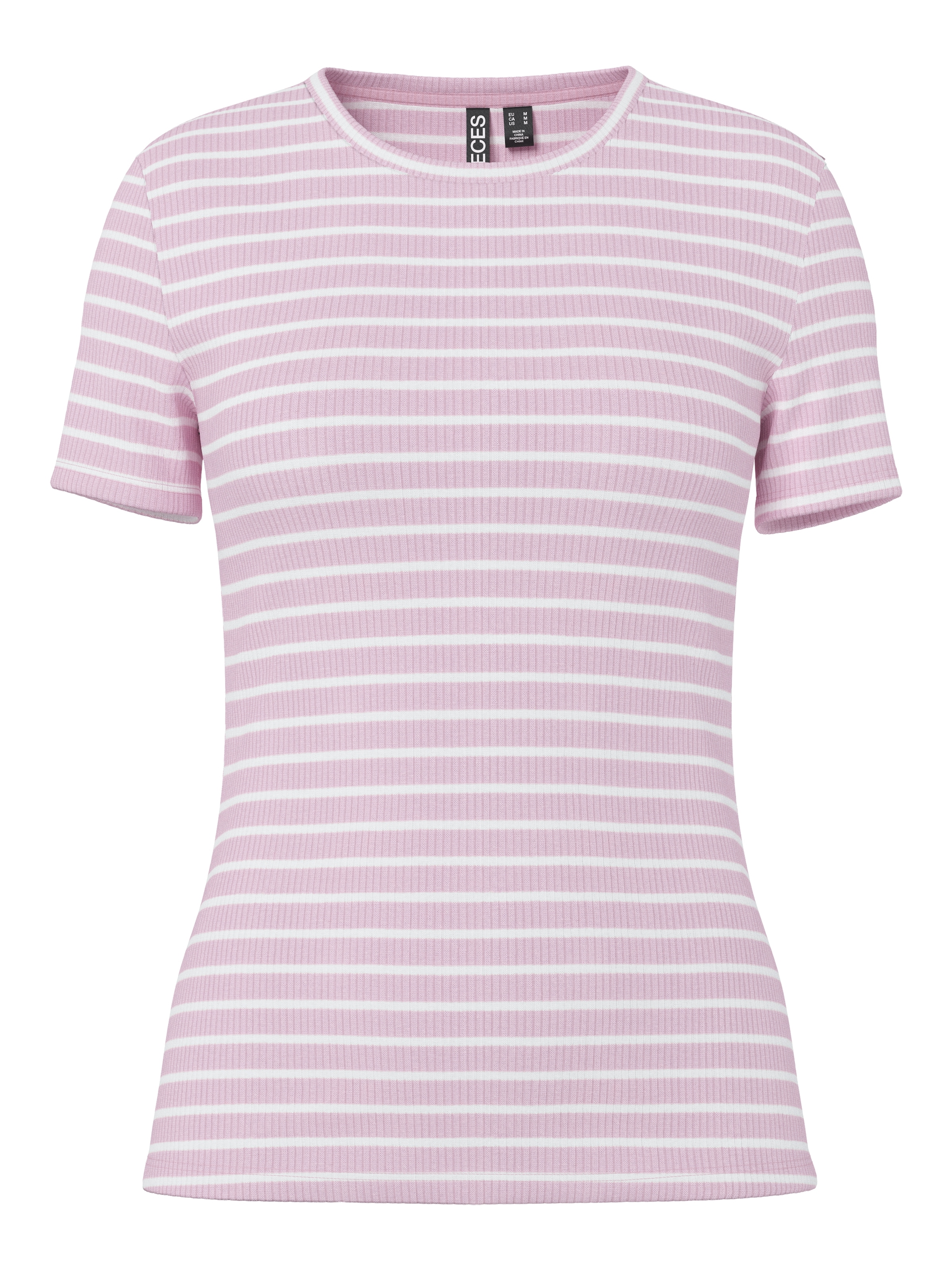 pieces T-shirt à manches courtes »PCRUKA SS TOP JRS NOOS BC« avec structure côtelée