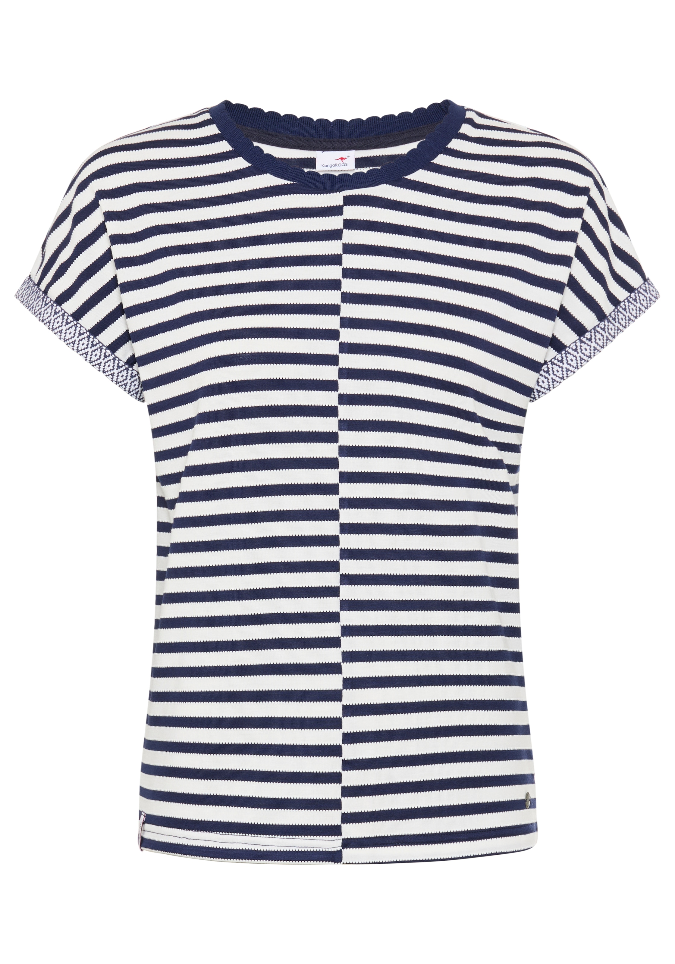 KangaROOS T-Shirt Kurzarmshirt, maritim, verspielte Details
