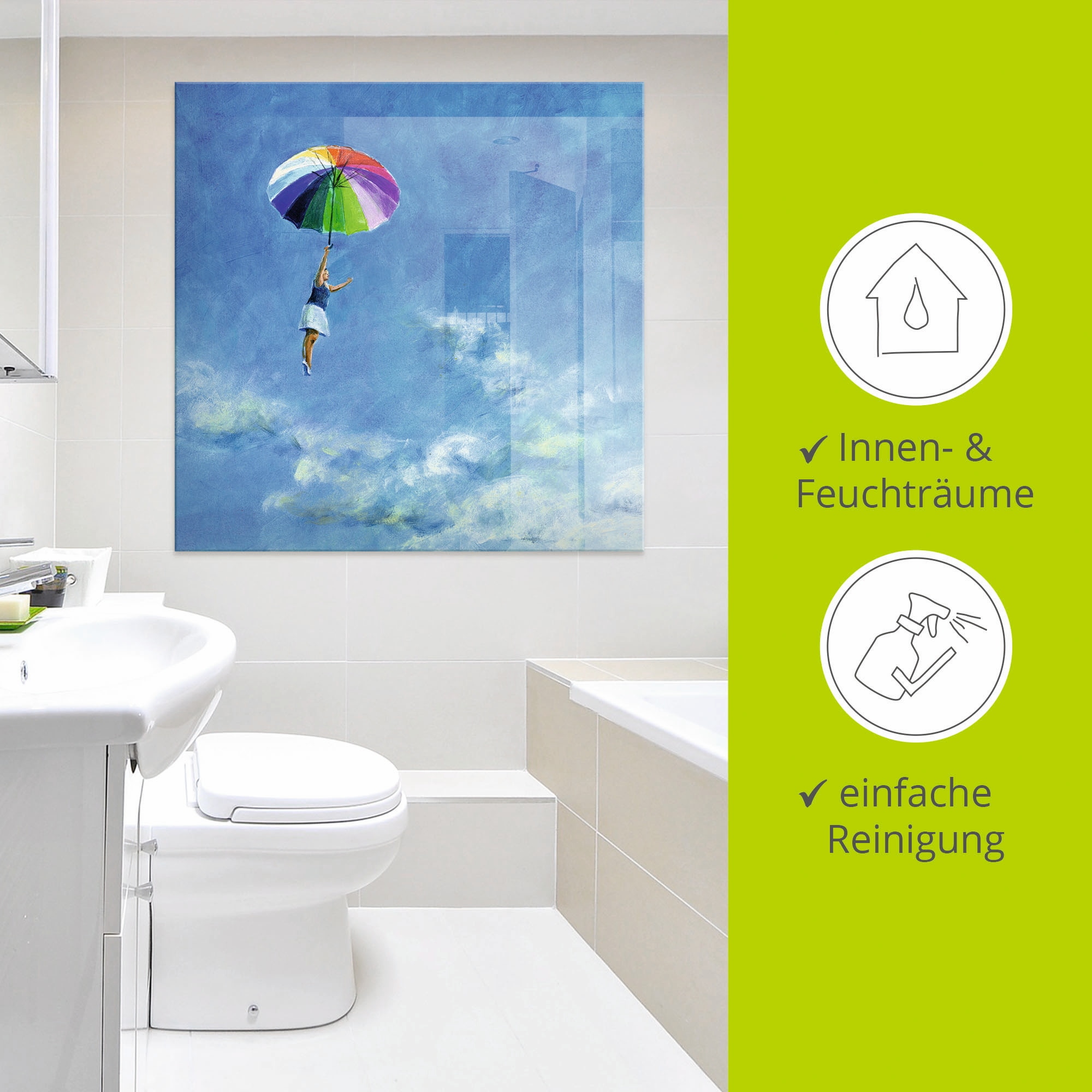 Artland Tableau en verre »Das Leben leben« 1 cuis tlg. in verschiedenen Grössen