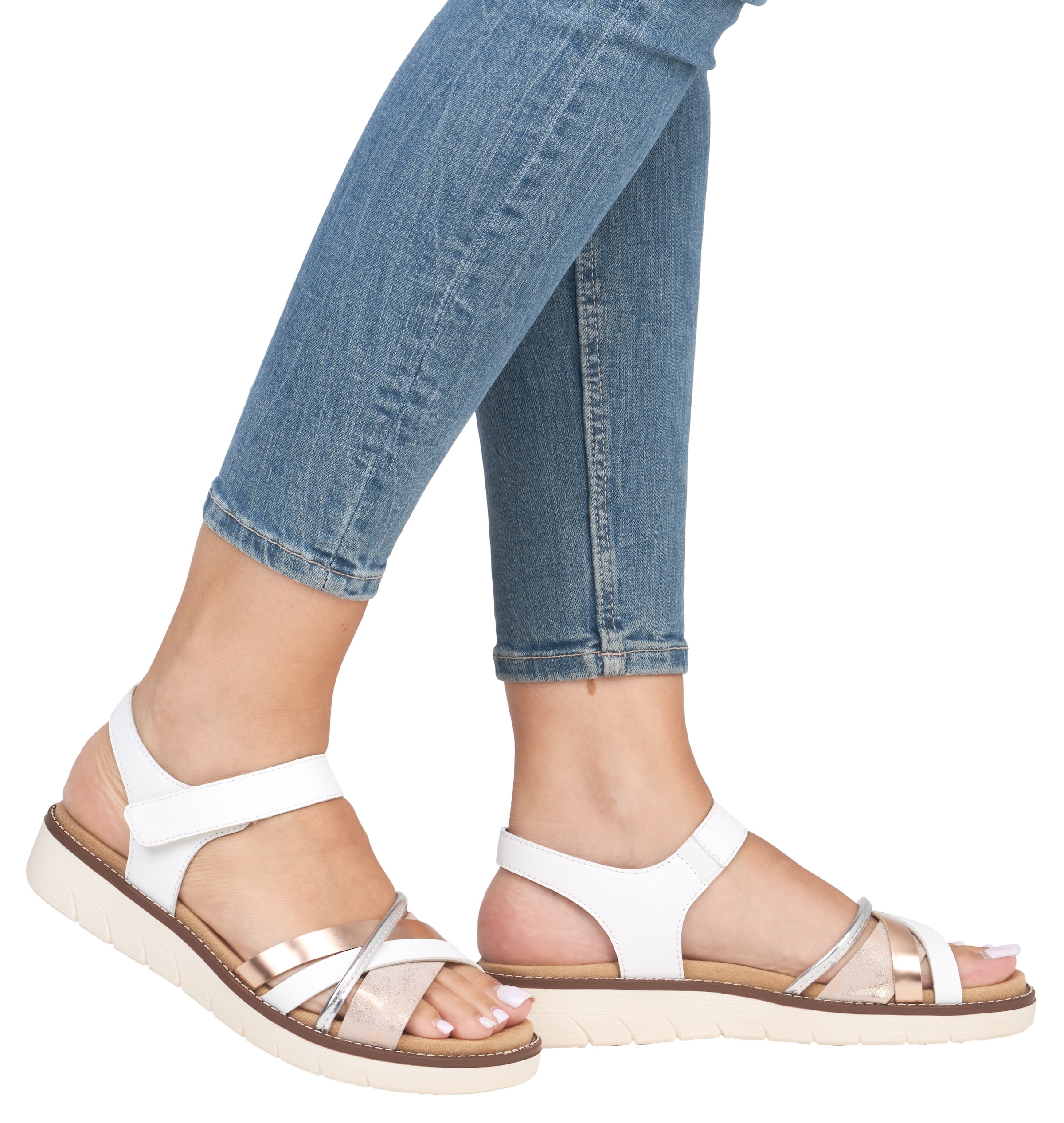 Remonte Sandale à lanières  , Keilabsatz, Sommerschuh, Sandalette mit herausnehmbarer Softeinlage