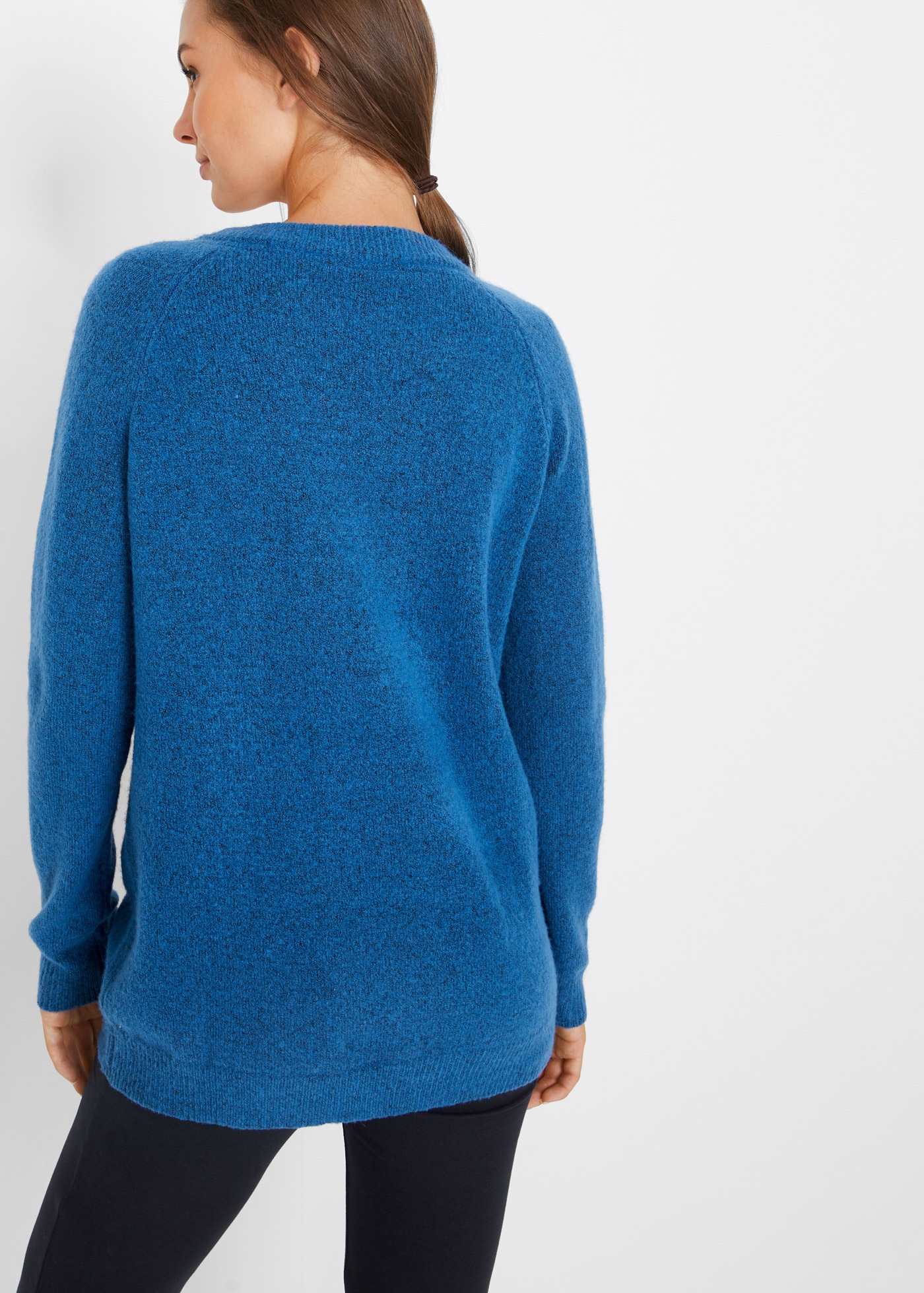 bonprix Strickpullover »Strickpullover mit V-Ausschnitt, Oversized Fit« aus Polyacryl, Polyester und Elasthan, mit Rippbündchen