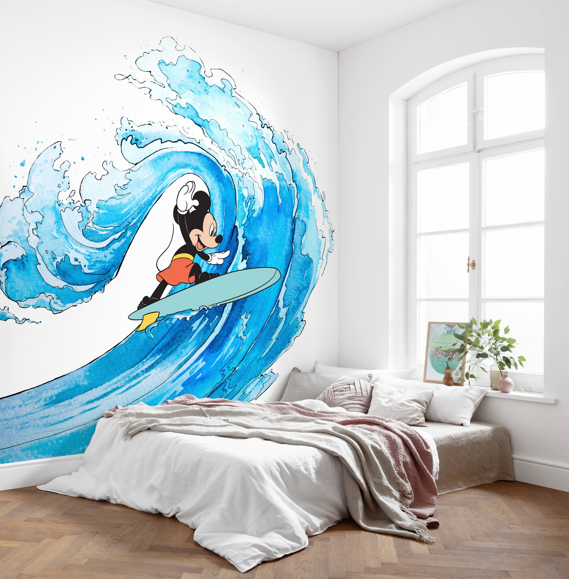 Komar Vliestapete »Digitaldruck Vlies -  Mickey Surfing - Grösse 300 x 280 cm« bedruckt glatt Kinderzimmer