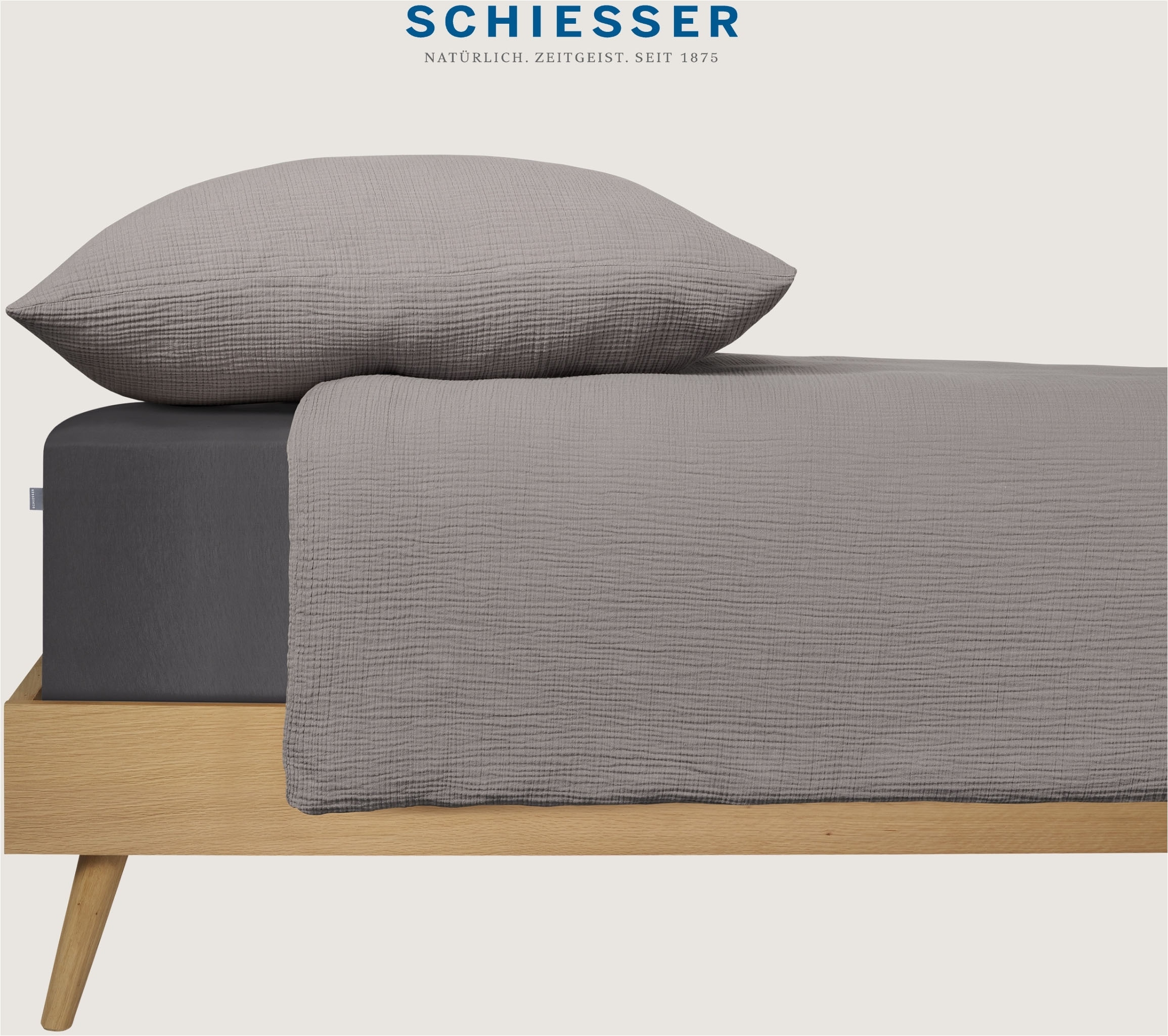 Schiesser Linge de lit »Molly aus supersofter Musselin-Qualität in gedeckten Farben« 2 cuis Made in Green