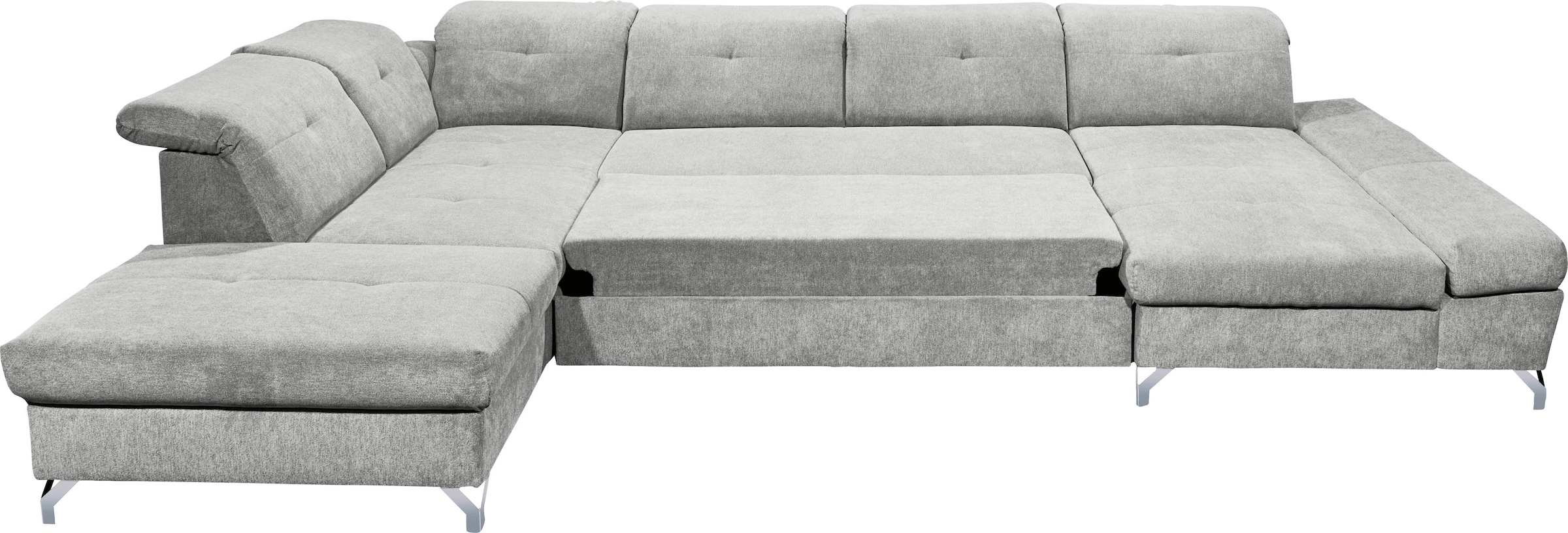 ED EXCITING DESIGN Paysage de salon »Melfi U-Form mit Bettfunktion, Bettkasten« Arm- & Kopfteilverstellung & 3 Nierenkissen