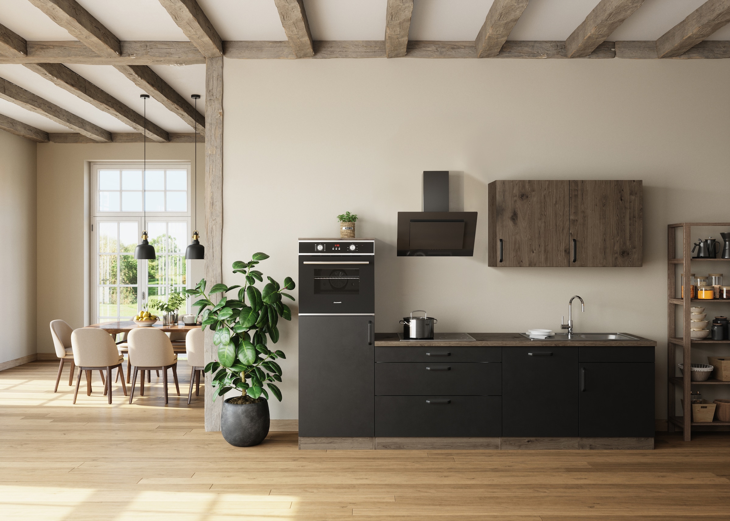 wiho Küchen Küchenzeile »Elba, TOPSELLER« wahlweise mit Hanseatic E-Geräten, Breite 280 cm