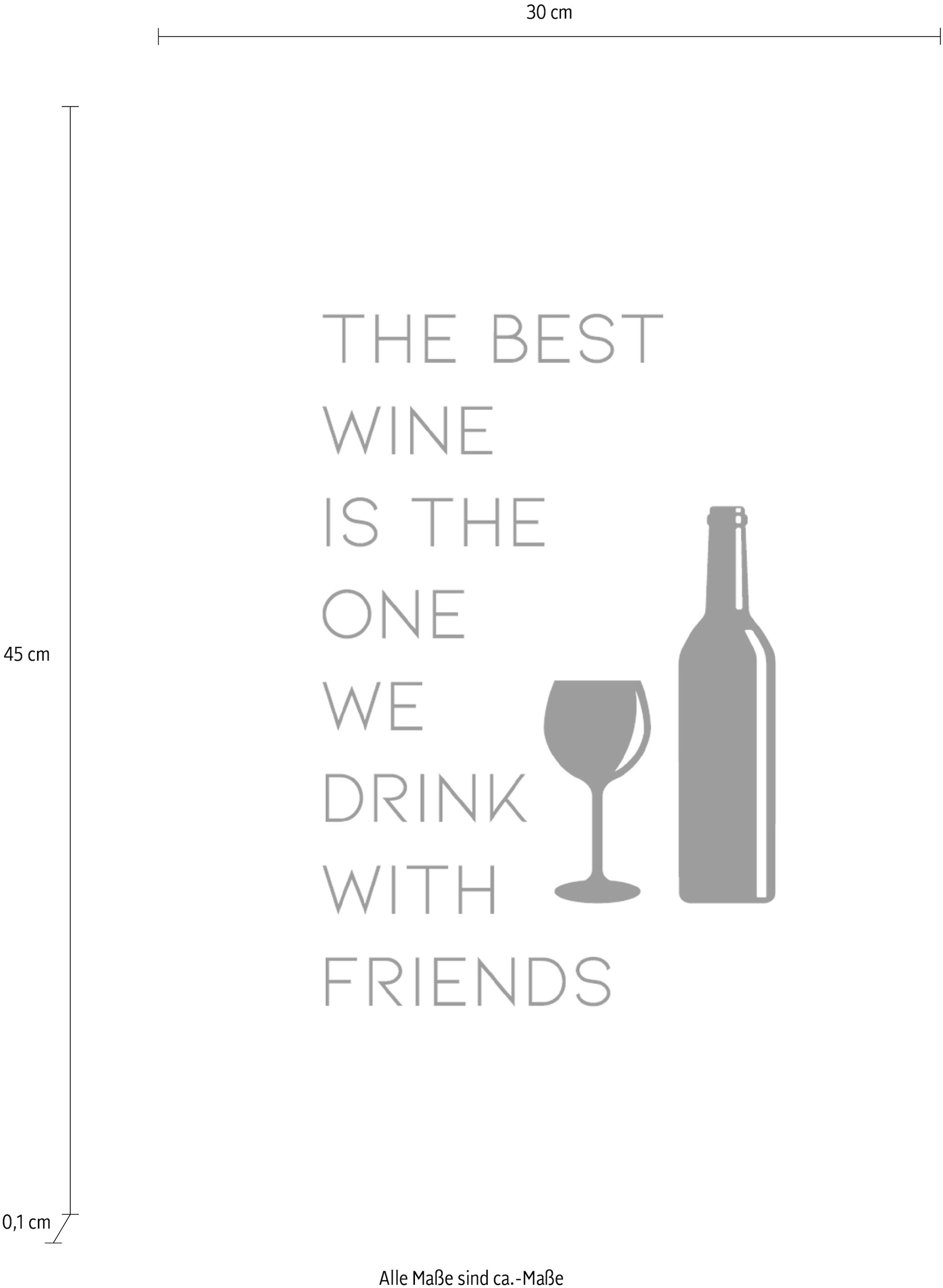 queence Wanddekoobjekt »Wine« Stahlschild, Blechschild, Spruch, Witzig, Wanddeko, retro, 20x30cm