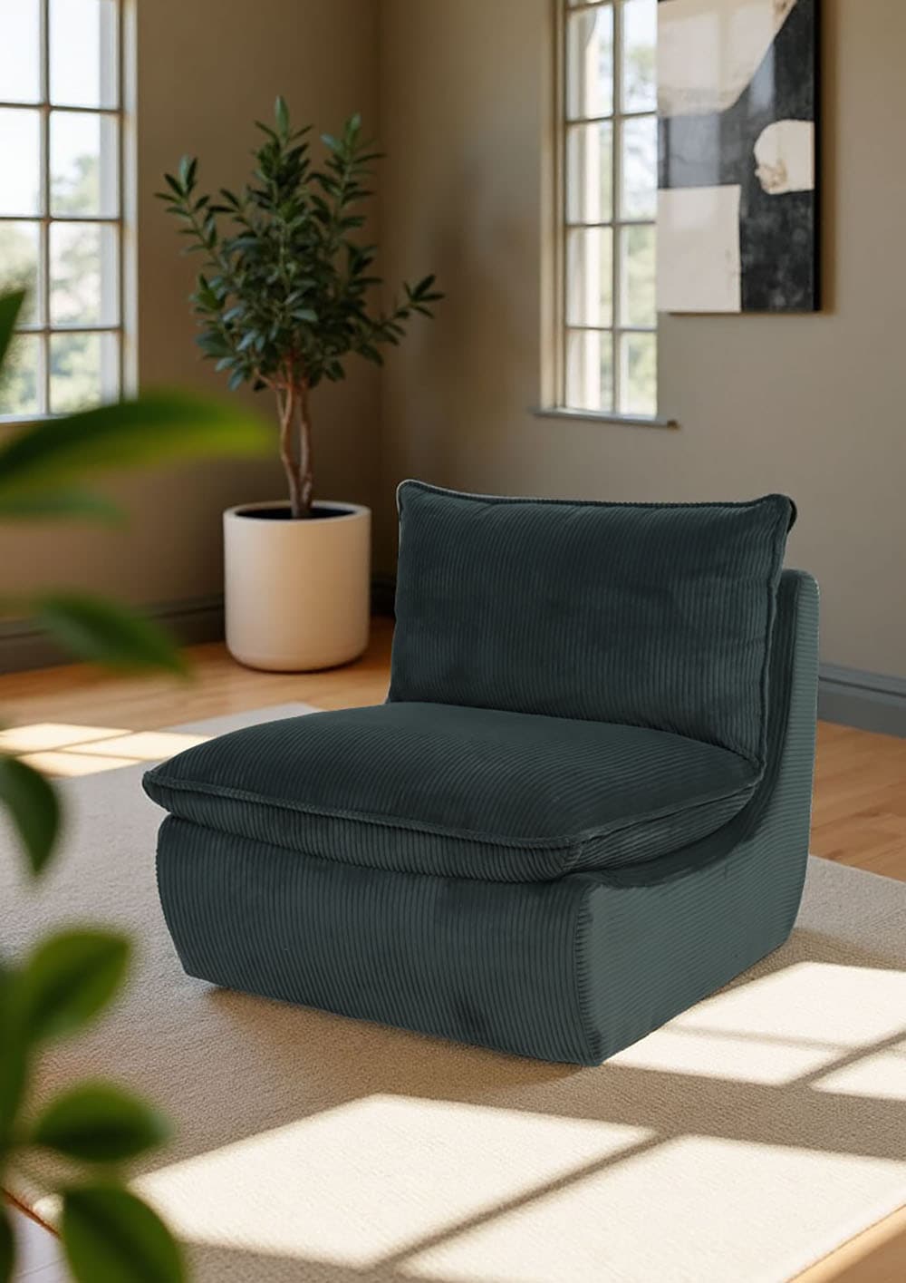 HELA Loungesessel »RHODOS« 1 Stk. tlg. Sessel;gepolstert;aufgesetztes Kissen;Microfaser;Breitcord