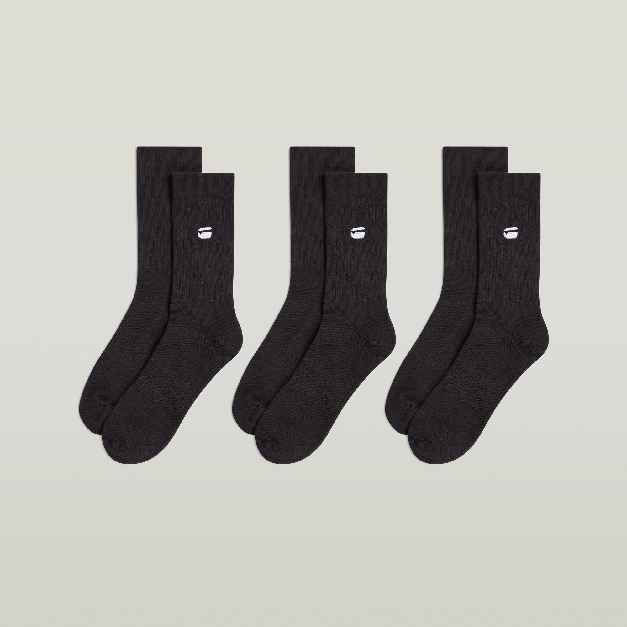 G-STAR Socken »CLAY, 3 PACK SPORTS SOCKS« Packung, 3 Paar tlg. unifarben, mit Labelstickerei