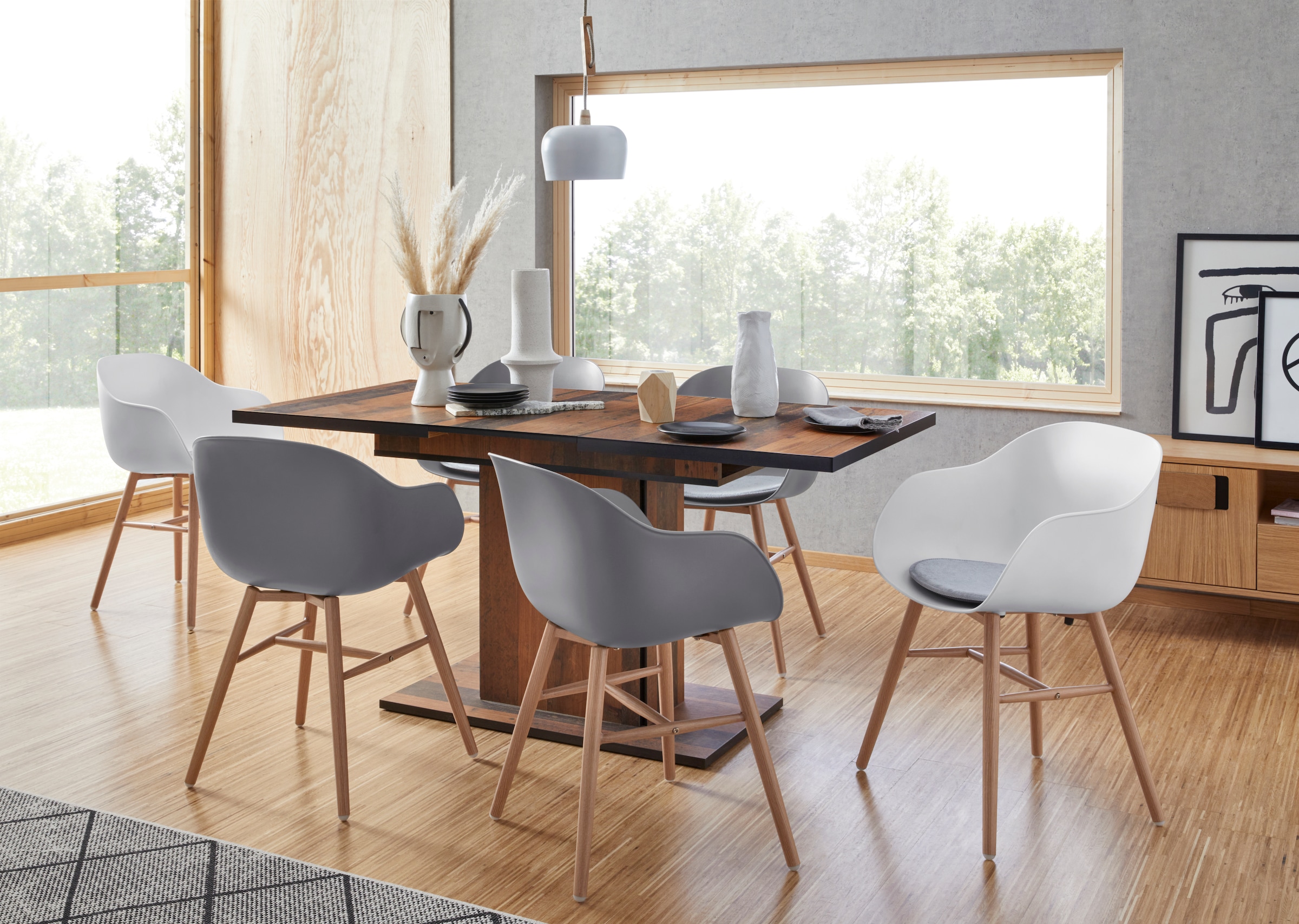 HELA Table de salle à manger »Ariana Bestseller, Tisch, Küchentisch, Auszugstisch« durch innenliegende Einlegeplatten ausziehbar 120-160 cm