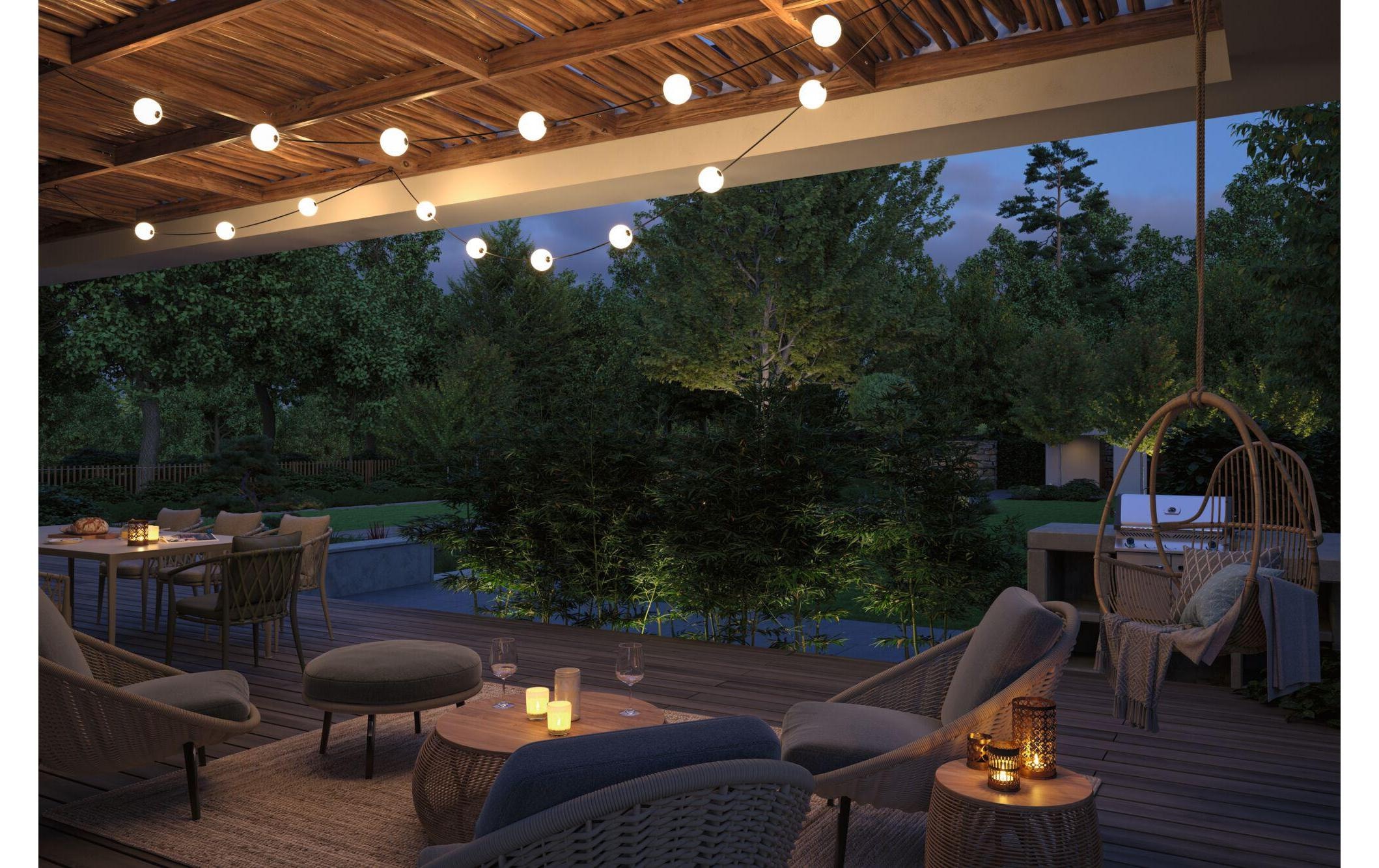 Paulmann Gartenleuchte »LED Lichterkette Plug & Shine Naima 5.88 m, WW, Schwarz« LED-Modul warmweiss